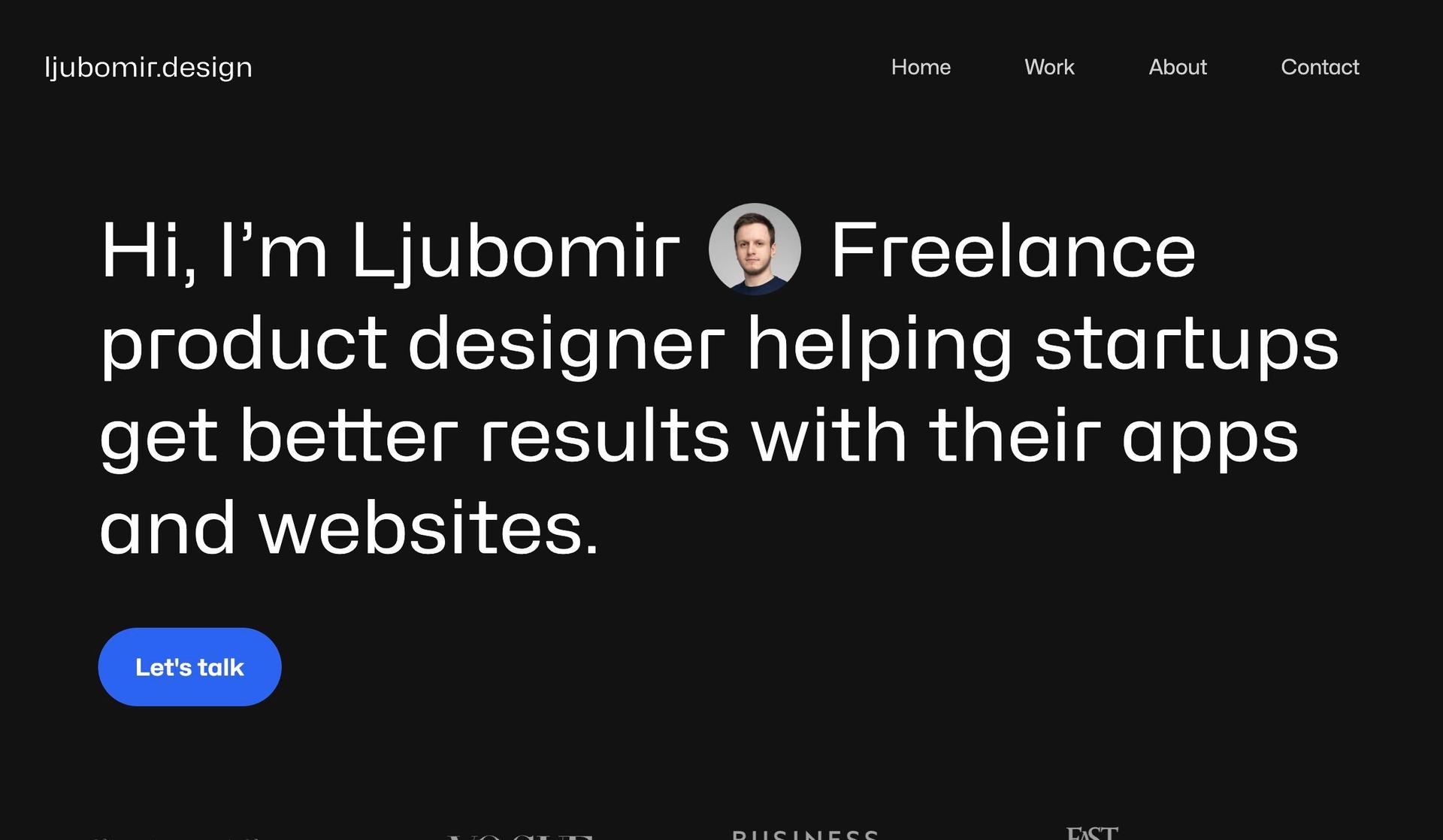 Ljubomir Design-ux portfolio examples