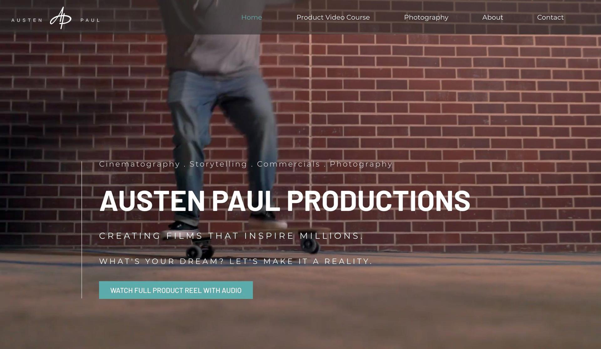 Austen Paul-video portfolio websites