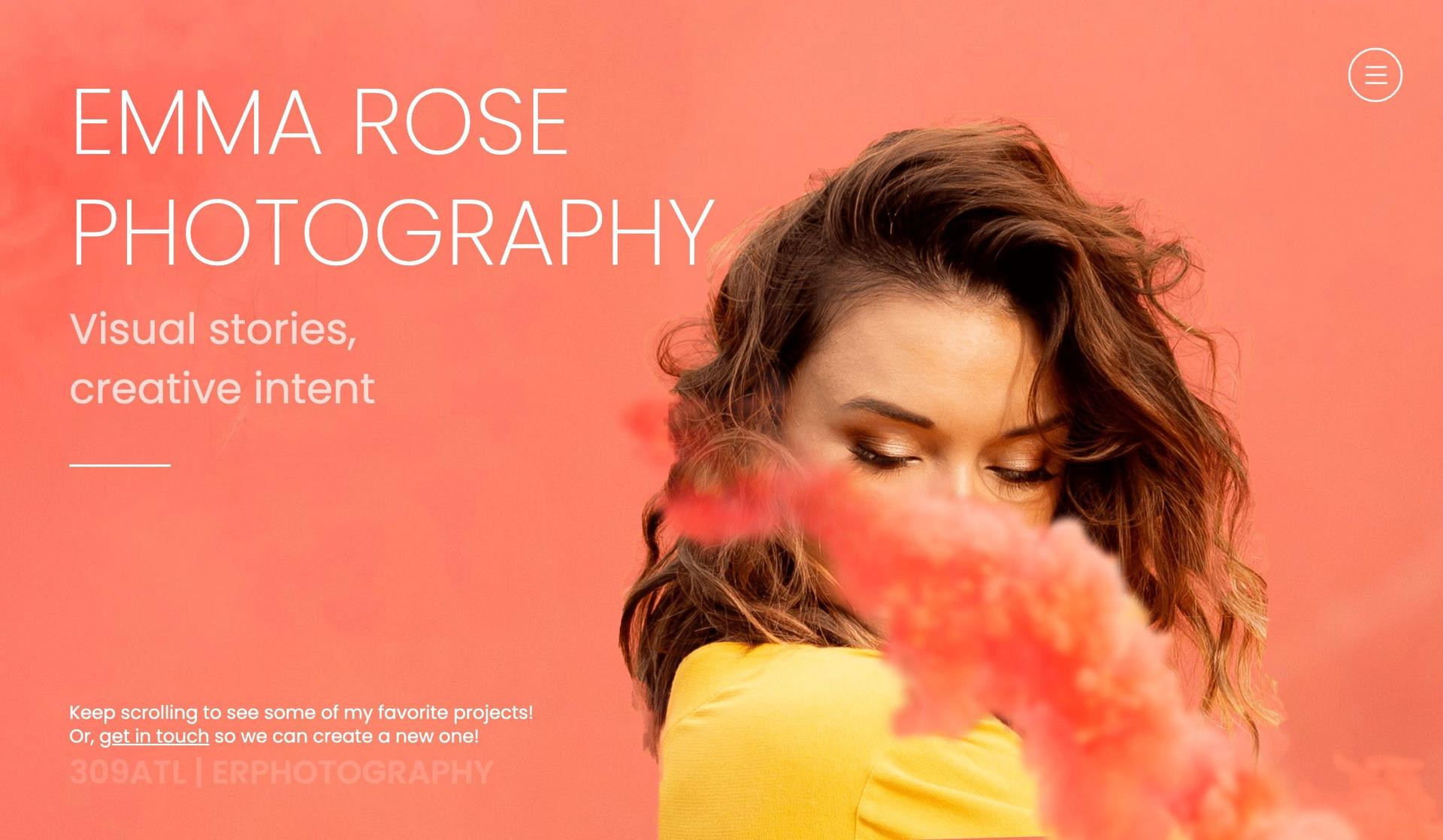 Photos by Emma Rose-webflow website examples