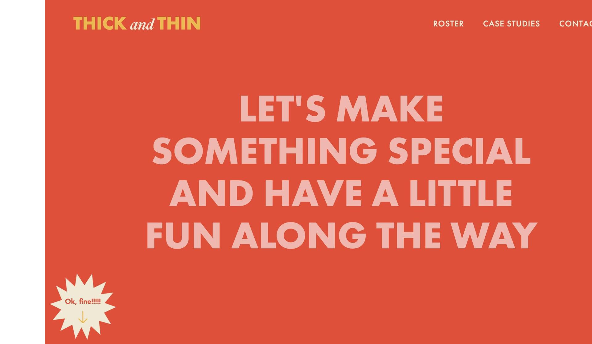 Thick and Thin-webflow website examples