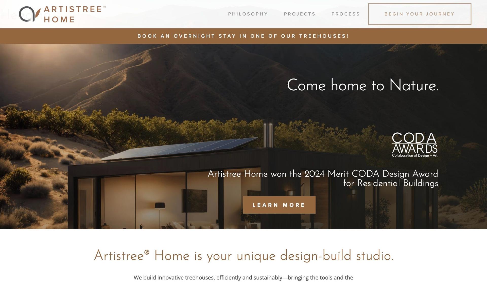 Artistree Home-webflow website examples