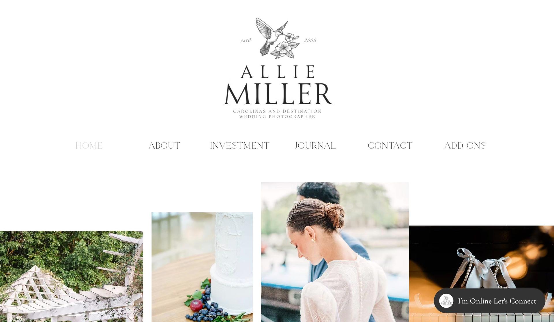 Allie Miller Weddings-wix wedding website examples