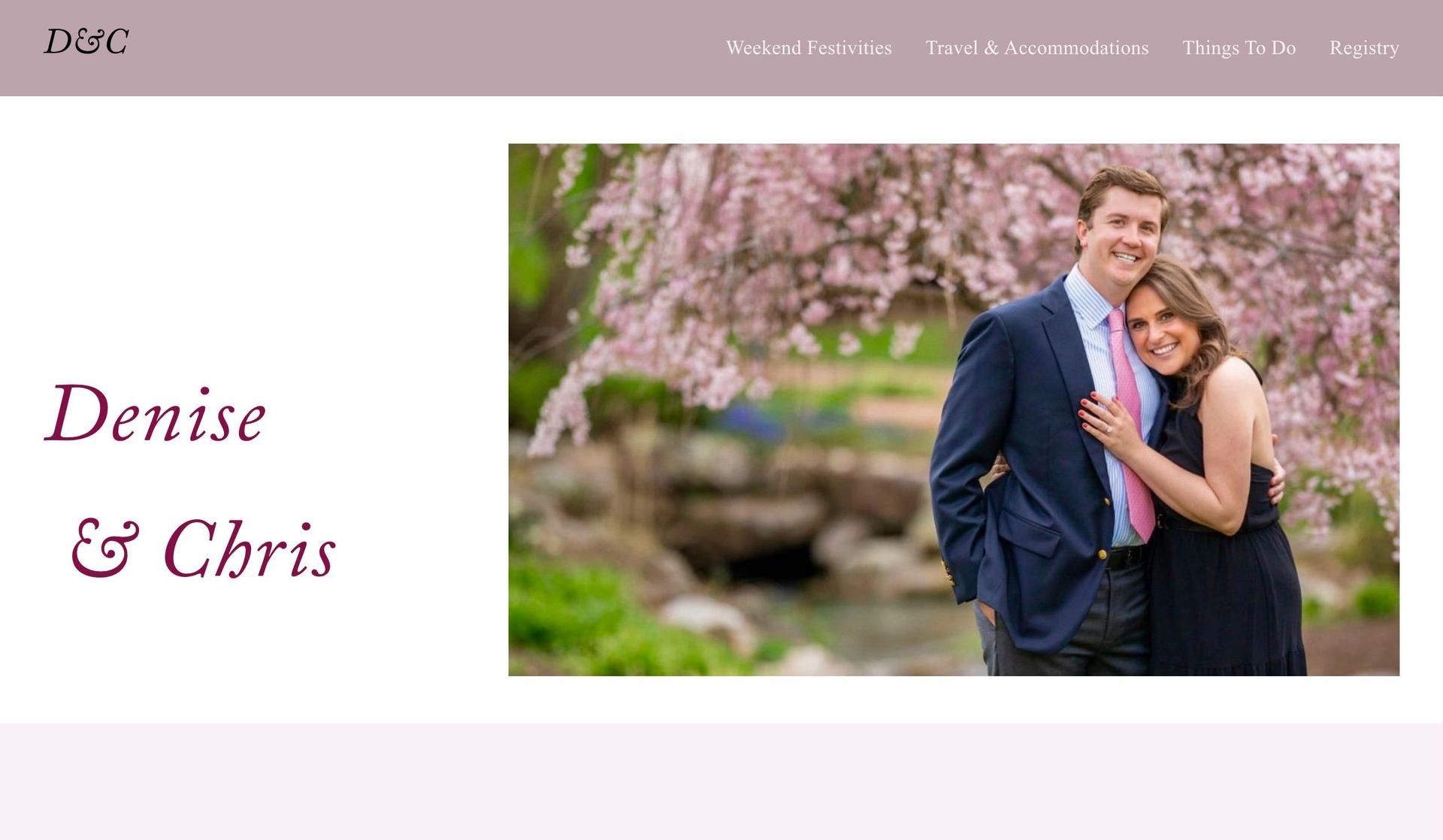 Denise and Christopher-wedding website examples