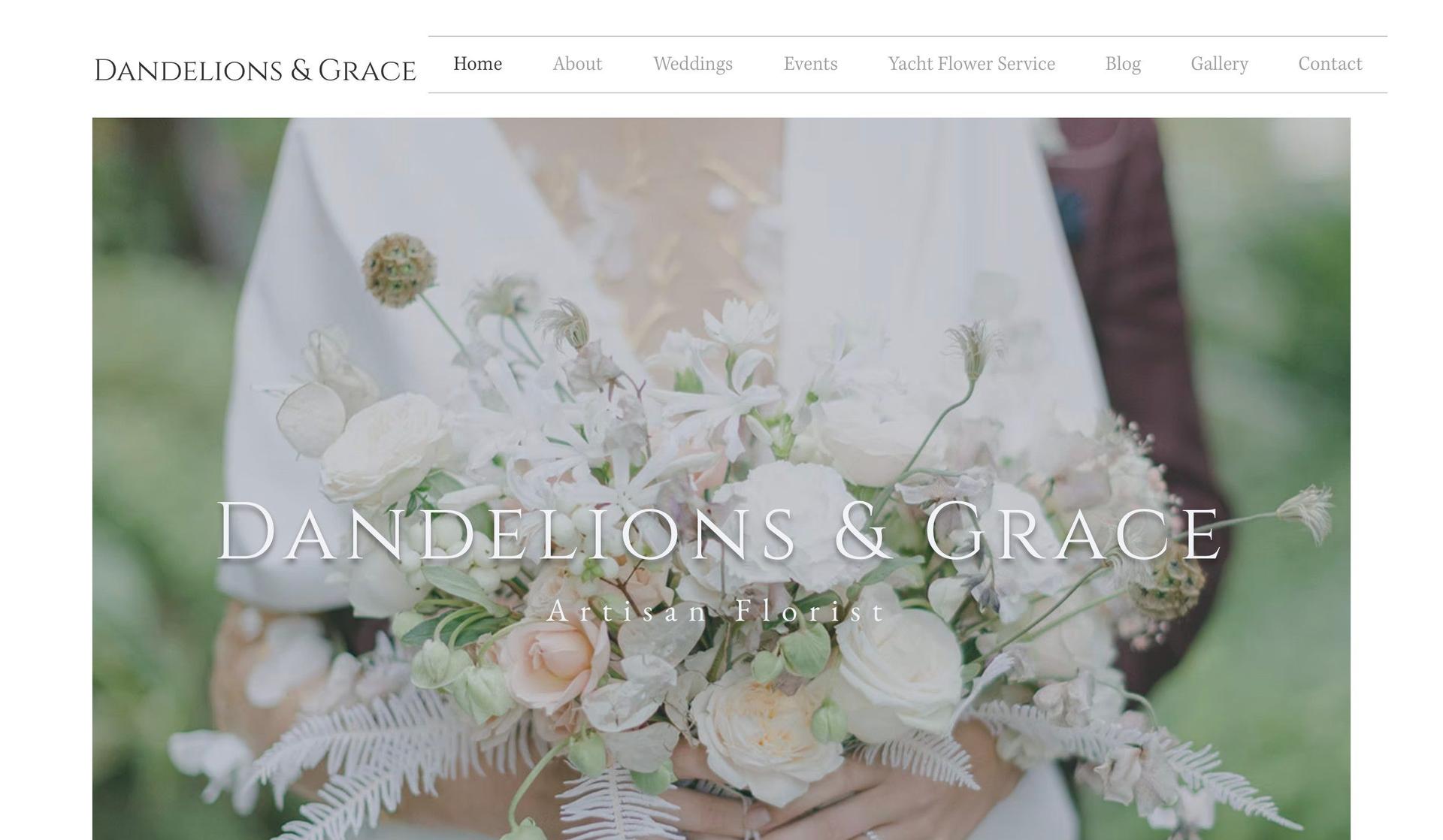Dandelions and Grace-wix wedding website examples