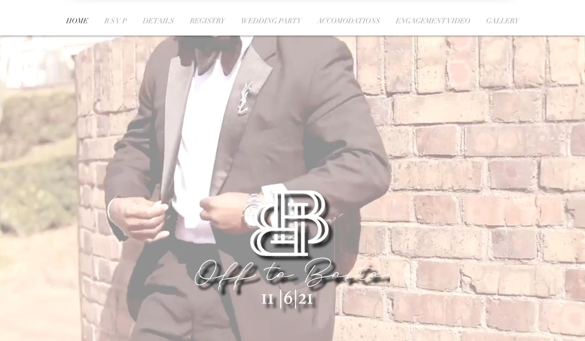 Off to Boston-wix wedding website examples