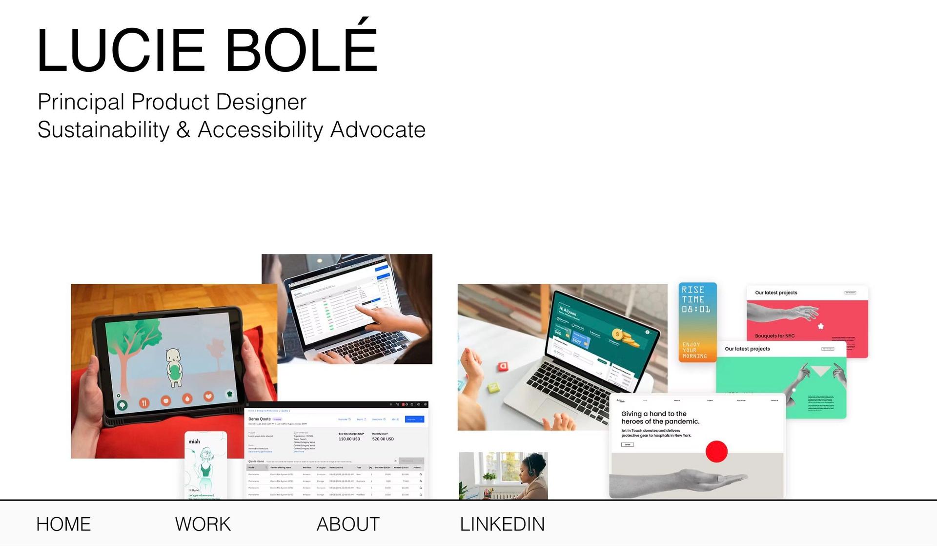 Lucie Bole-white websites
