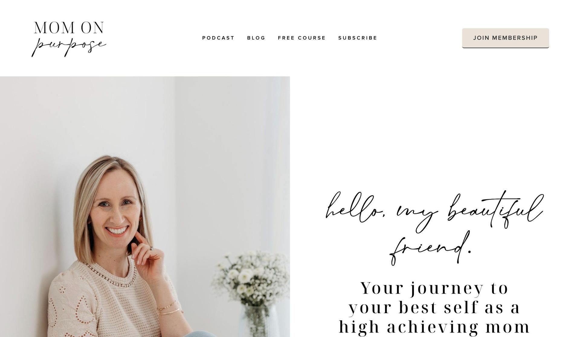 Mom on Purpose-white websites