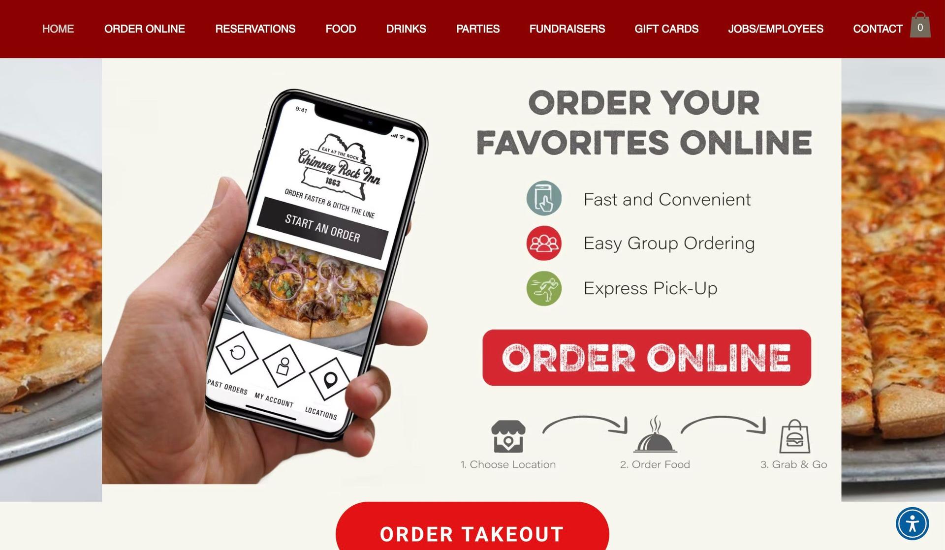 Chimney Rock Inn-wix landing page examples