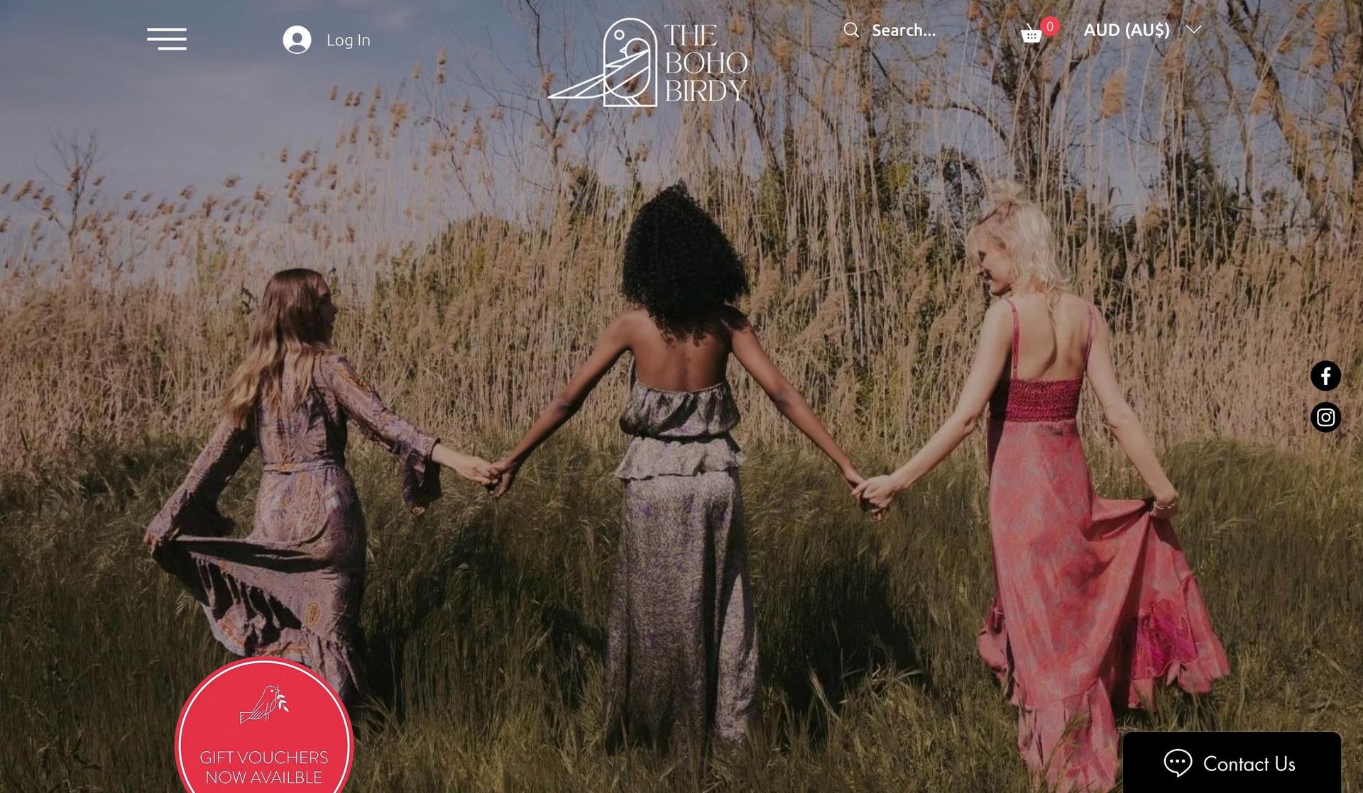 The Boho Birdy-wix ecommerce store examples