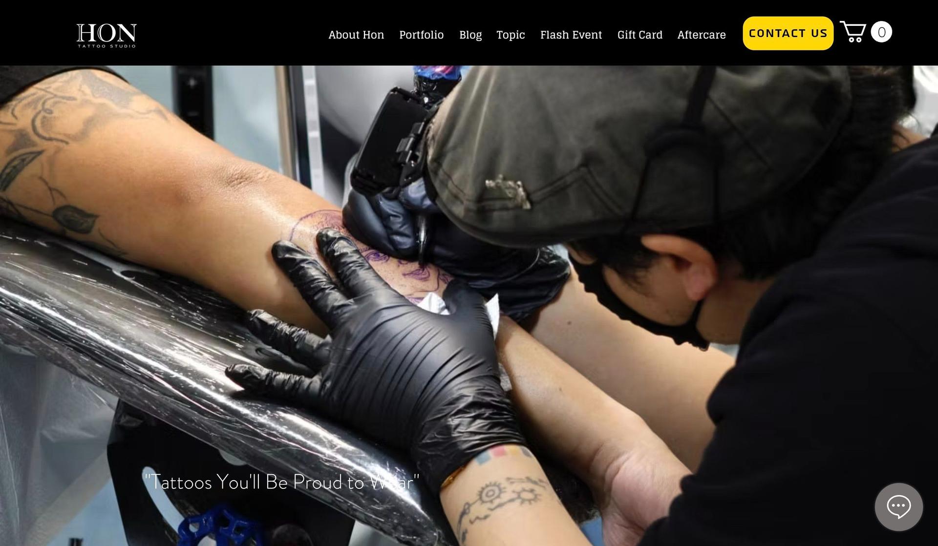 Hon Tattoo-homepage design examples