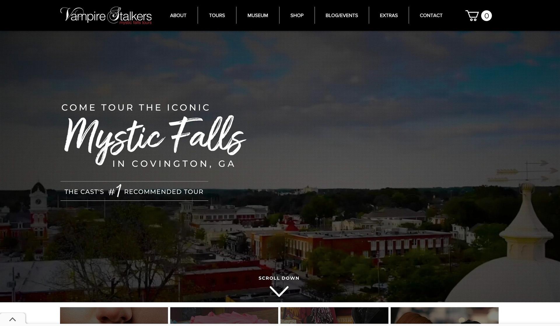 Mystic Falls Tours-homepage design examples
