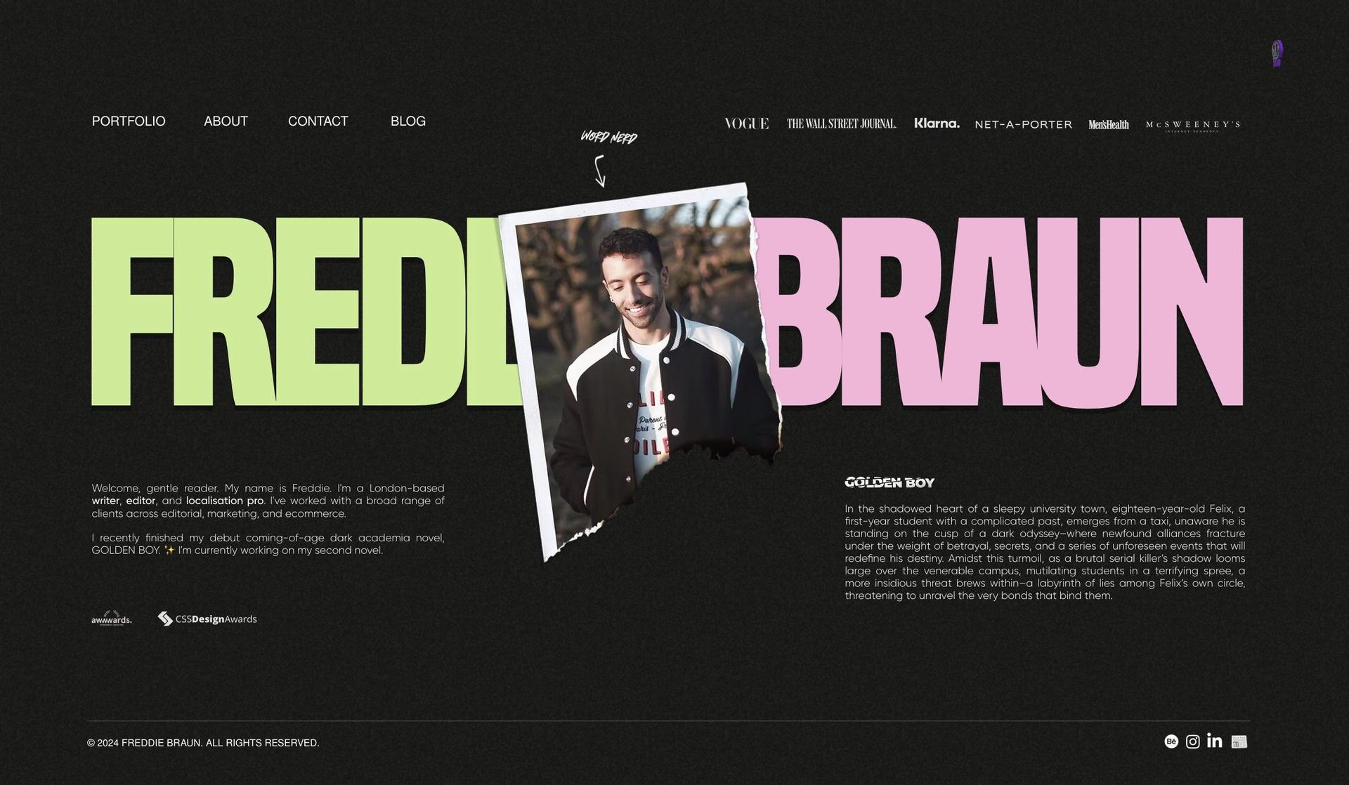 Freddie Braun-writer websites
