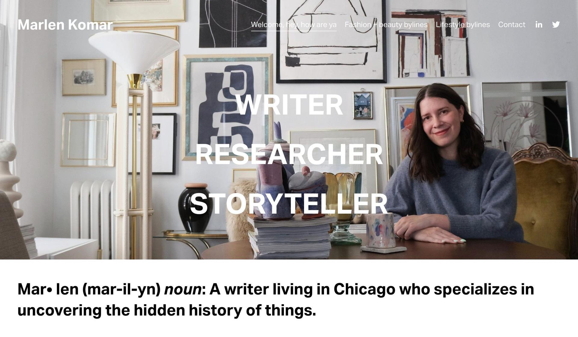 Marlen Komar-writer websites