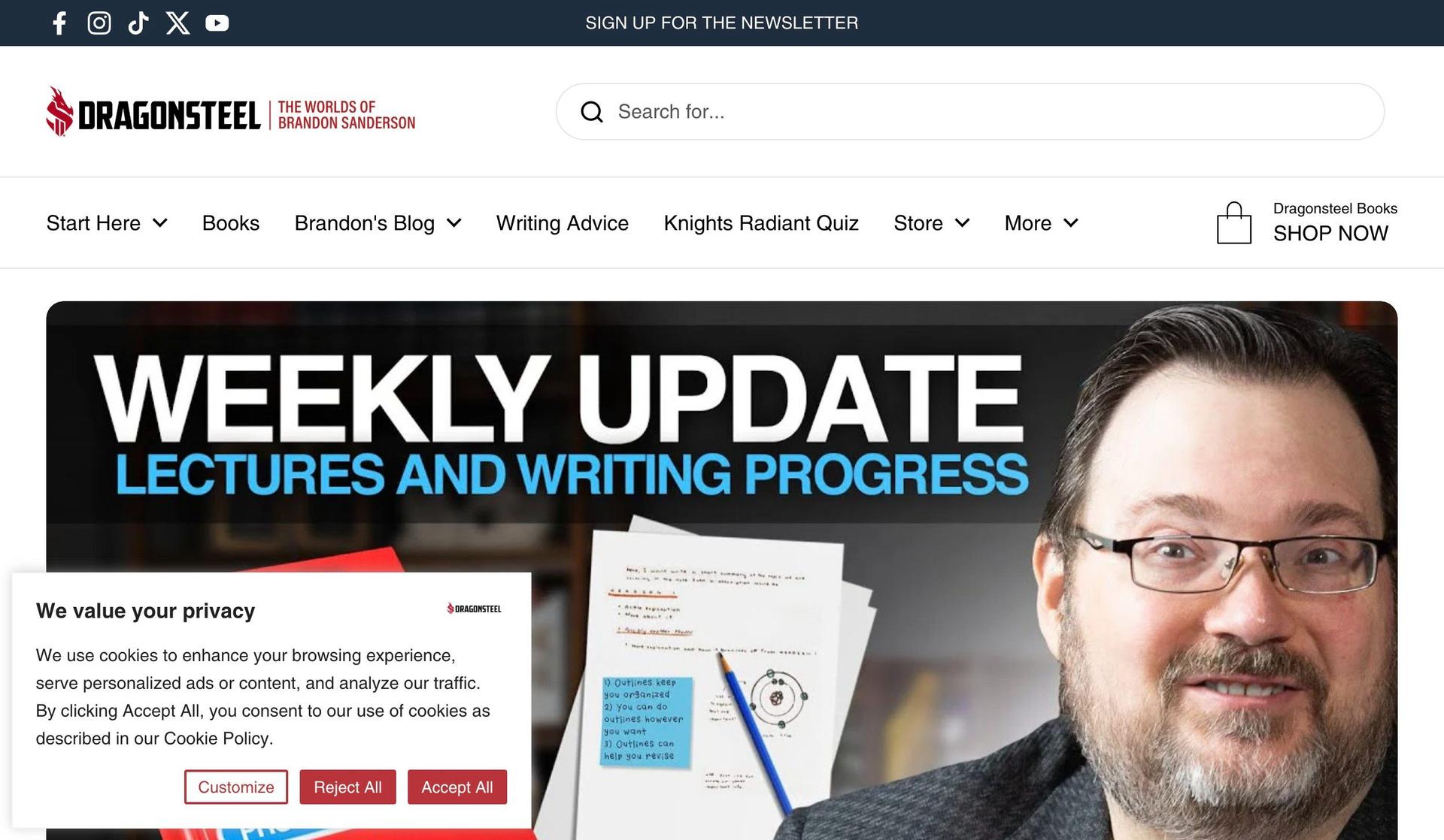 Brandon Sanderson-writer websites