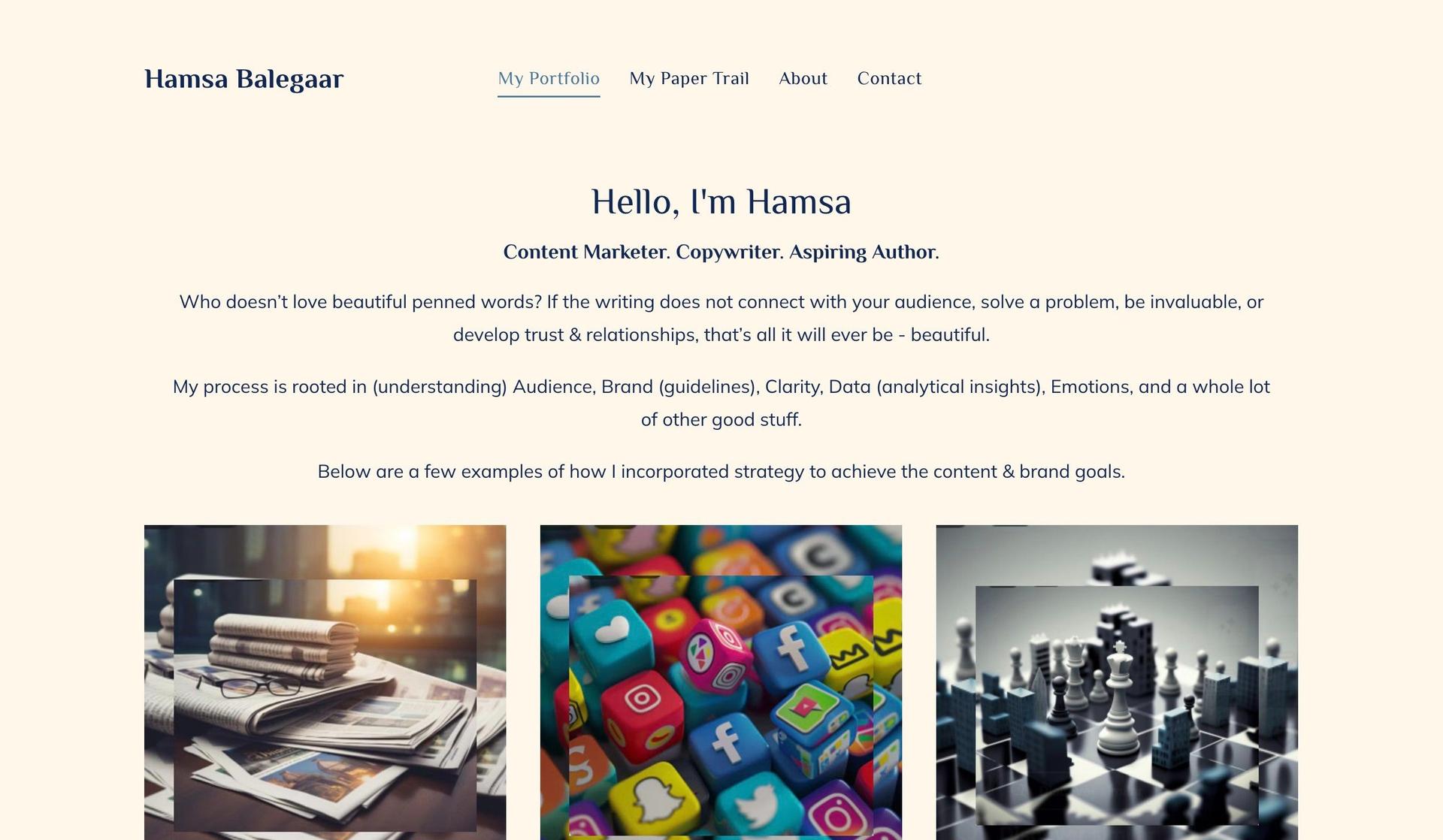 Hamsa Balegaar-writing portfolio examples