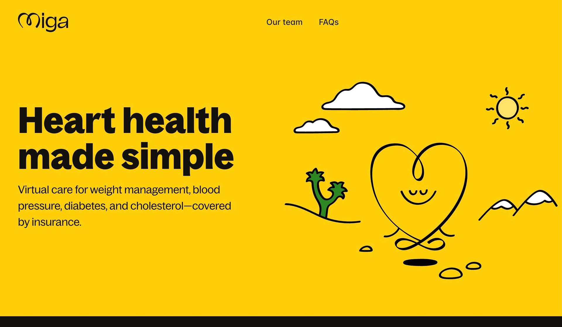 Miga Health-yellow websites