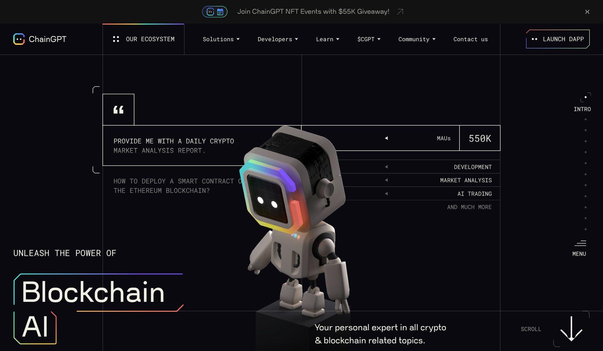ChainGPT-+futuristic website design examples+