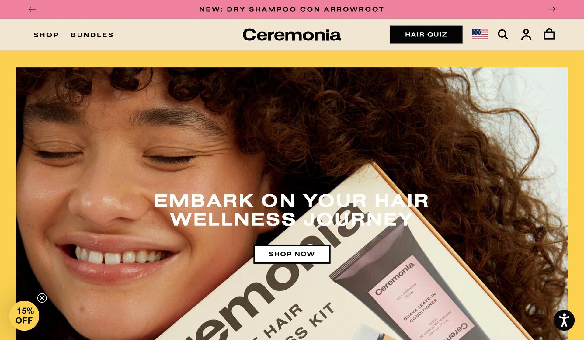 Ceremonia-+above the fold content examples+