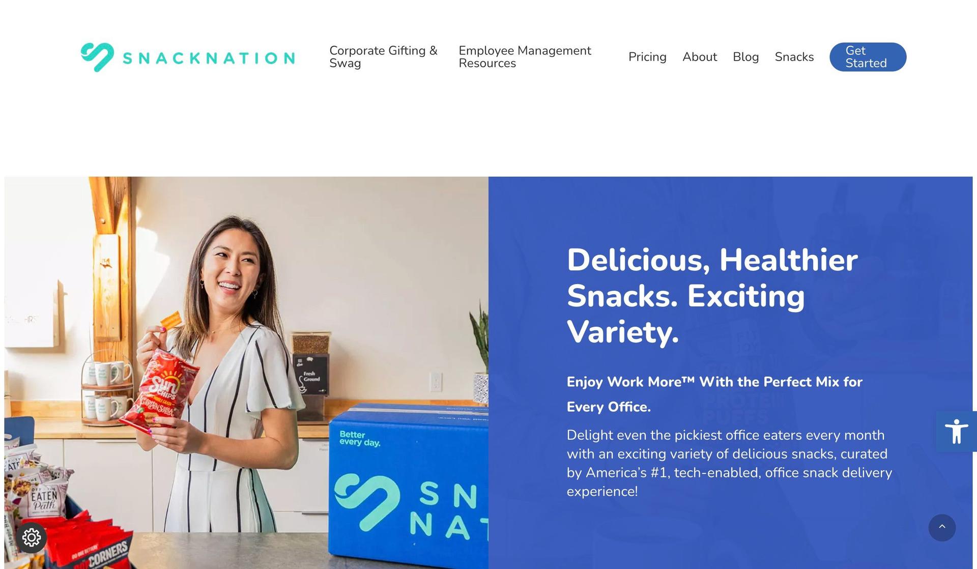 SnackNation-examples of accessible websites