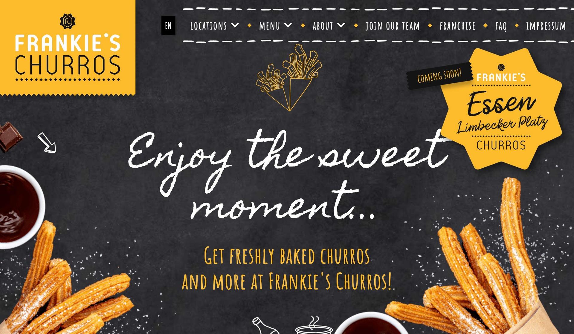 Frankie's Churros-franchise website design examples