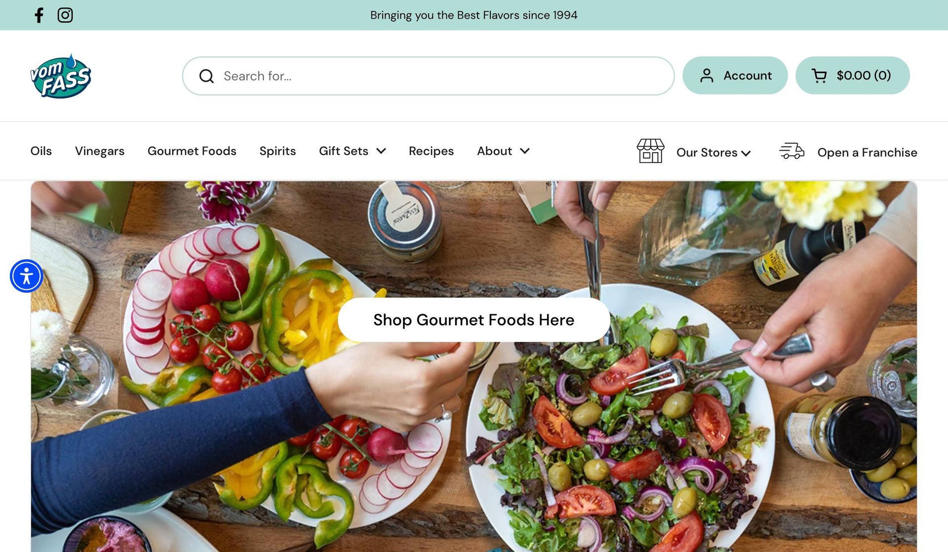 Vom Fass USA-franchise website design examples