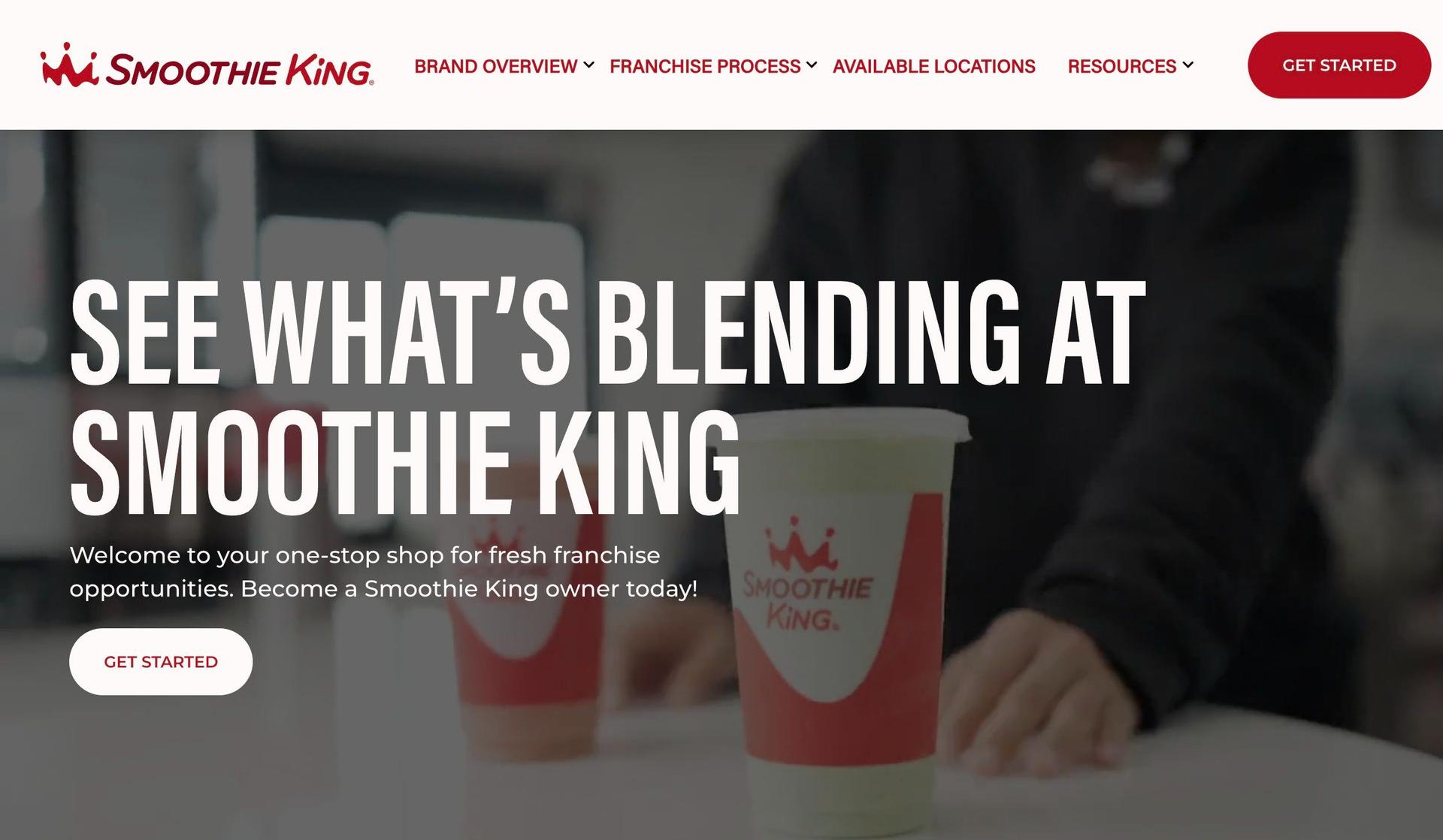 Smoothie King Franchise-franchise website design examples