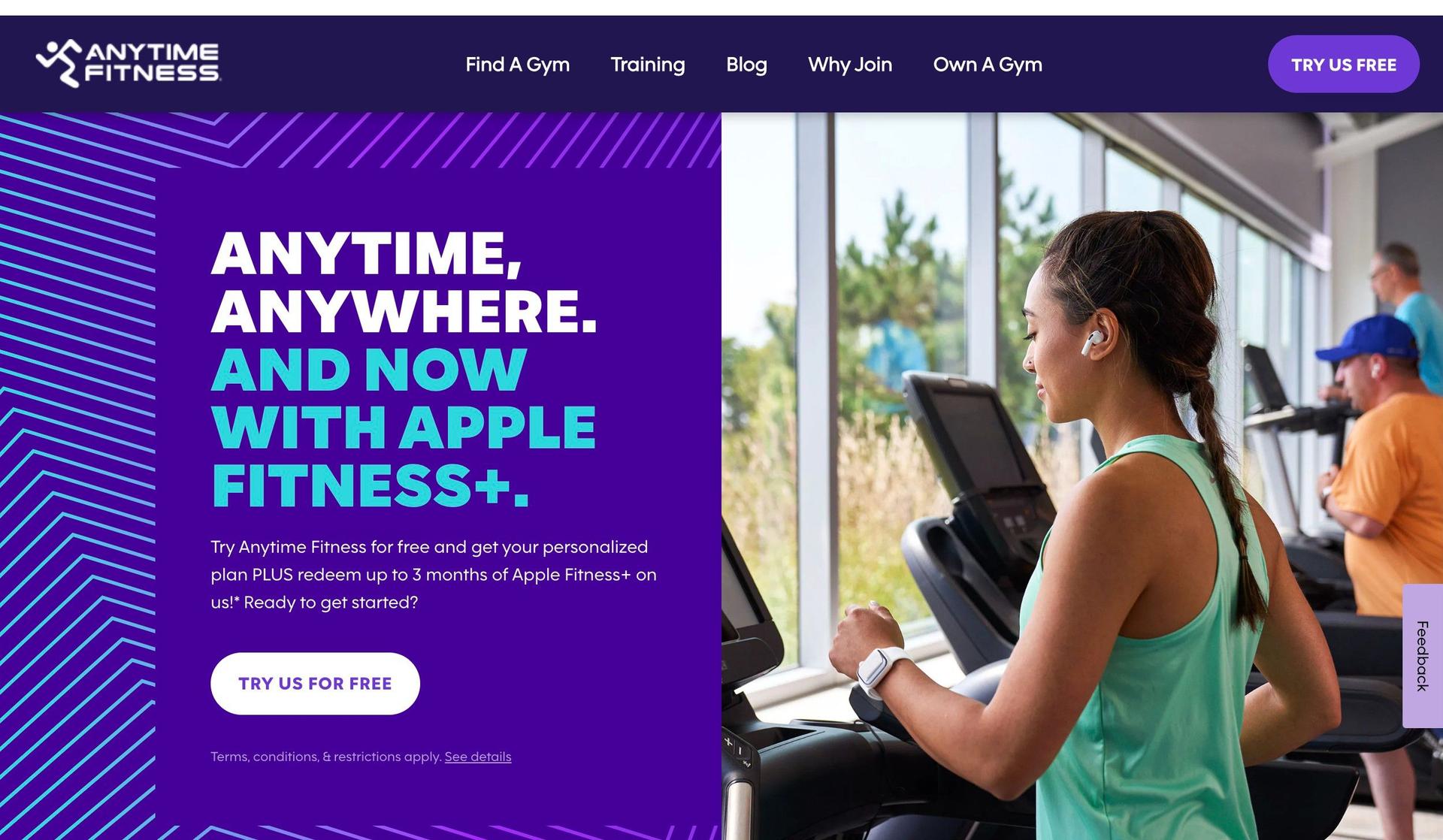 Anytime Fitness-franchise website design examples