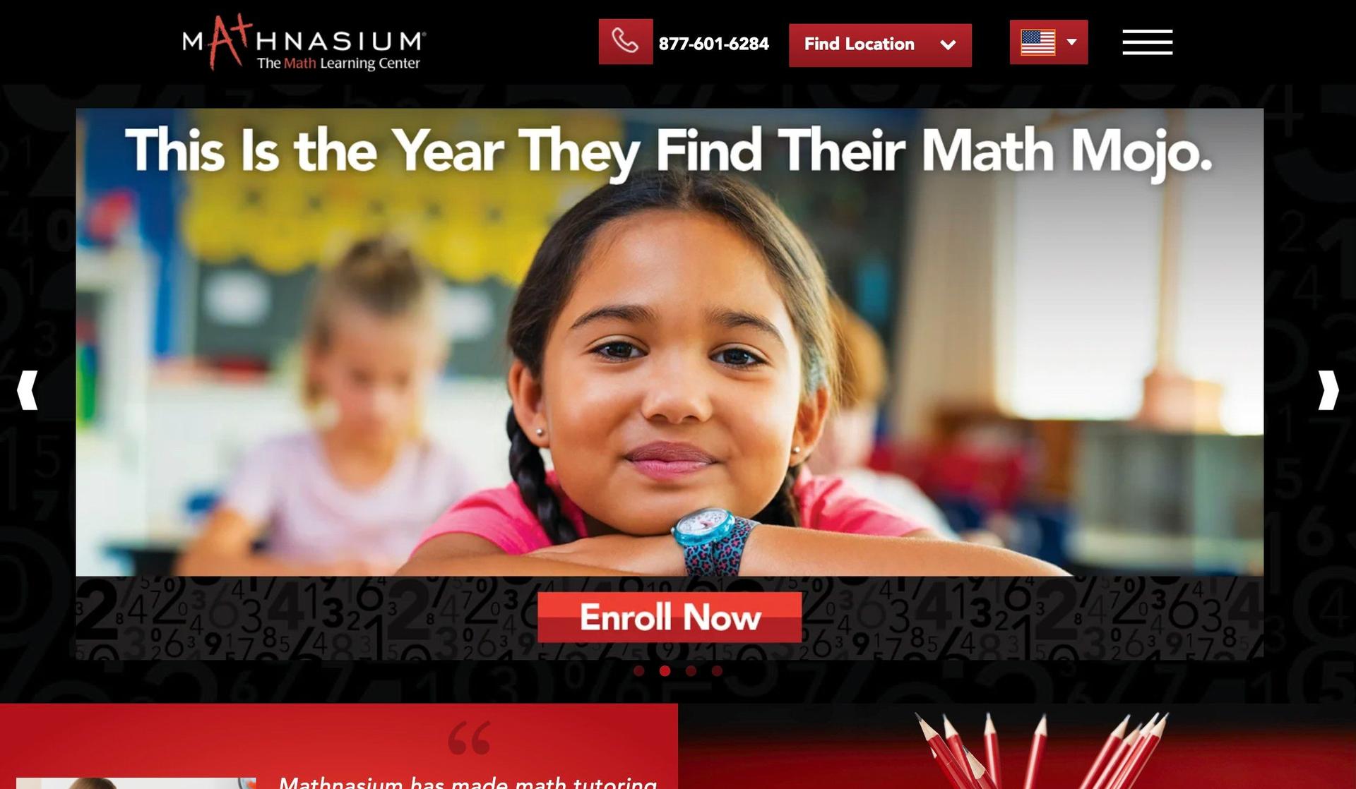 Mathnasium-franchise website design examples