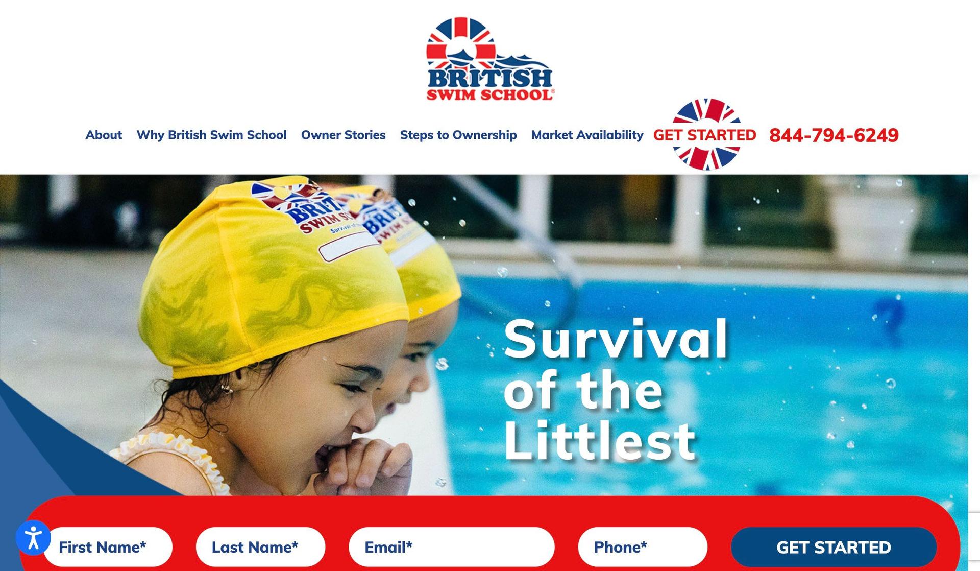 British Swim School Franchise-franchise website design examples