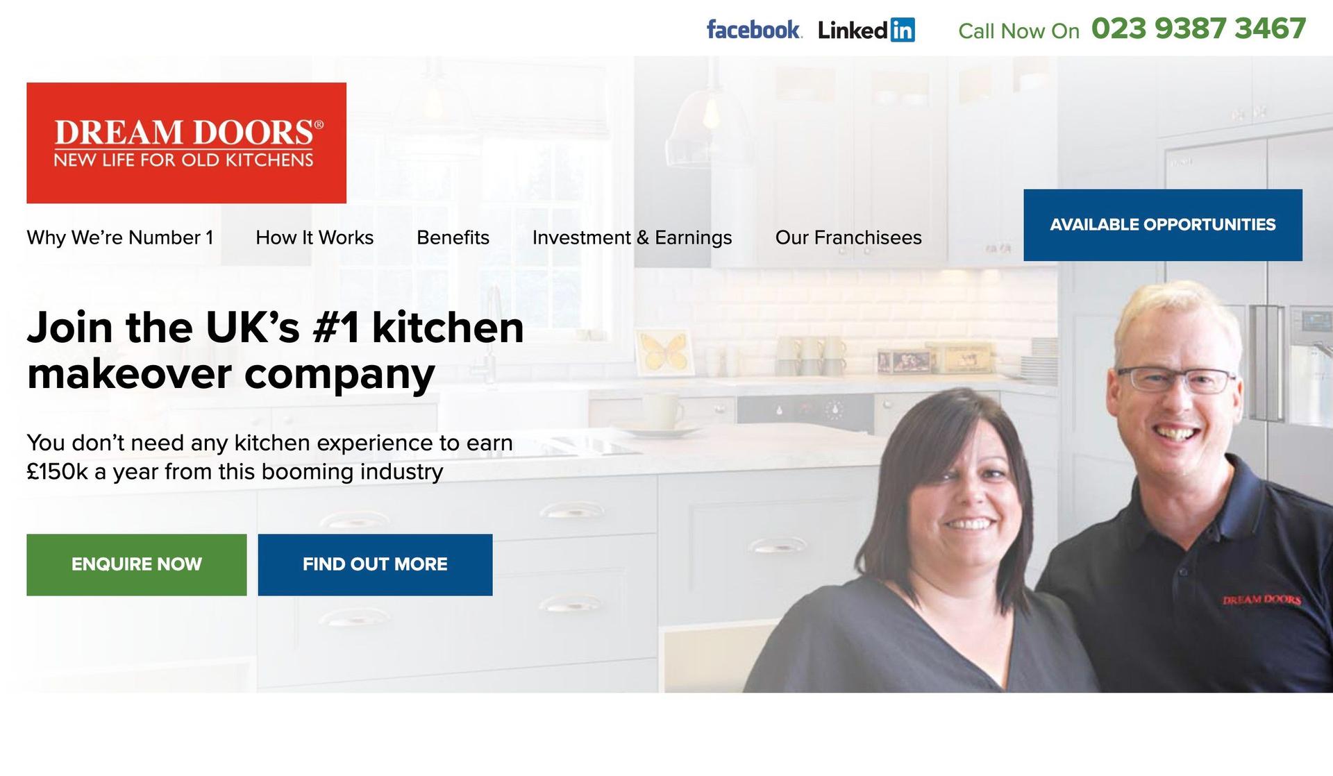Dream Doors Franchise-franchise website design examples