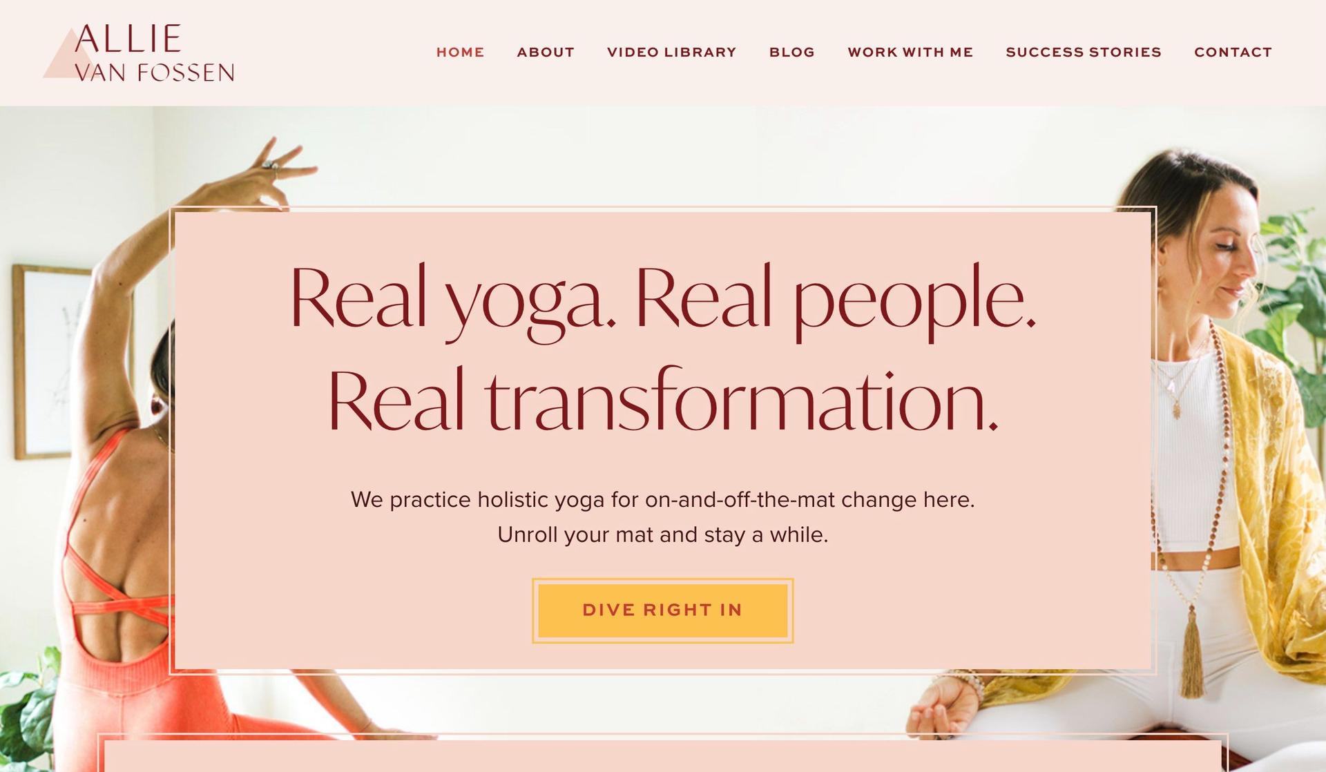 Allie Van Fossen-yoga websites