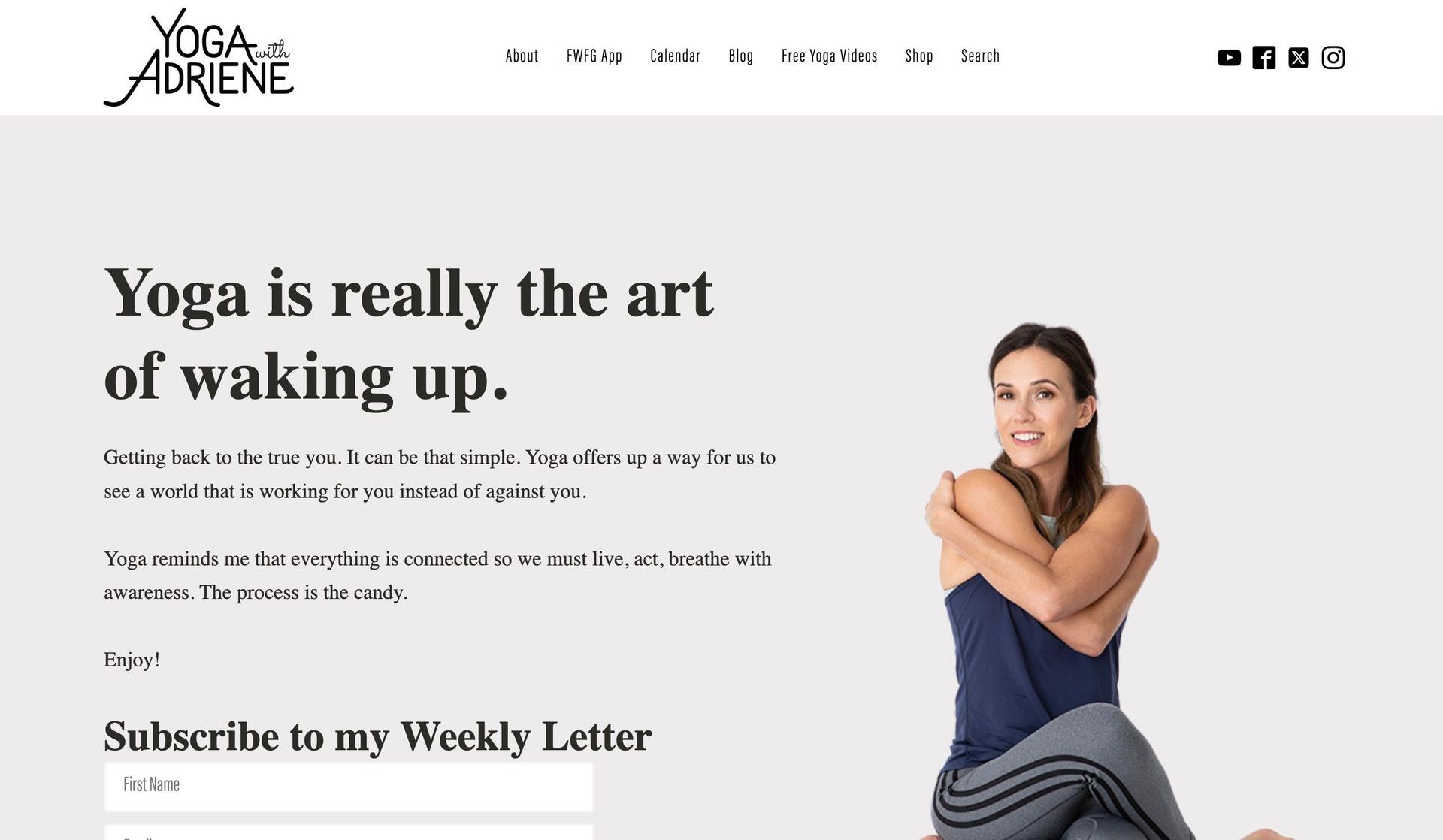 Yoga with Adriene-yoga websites