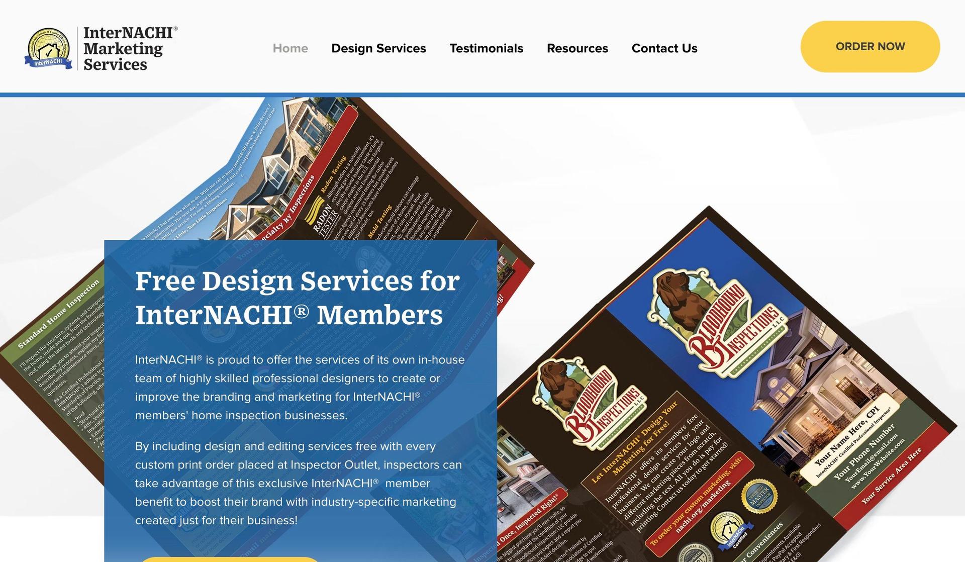 InterNACHI Marketing-wix landing page examples