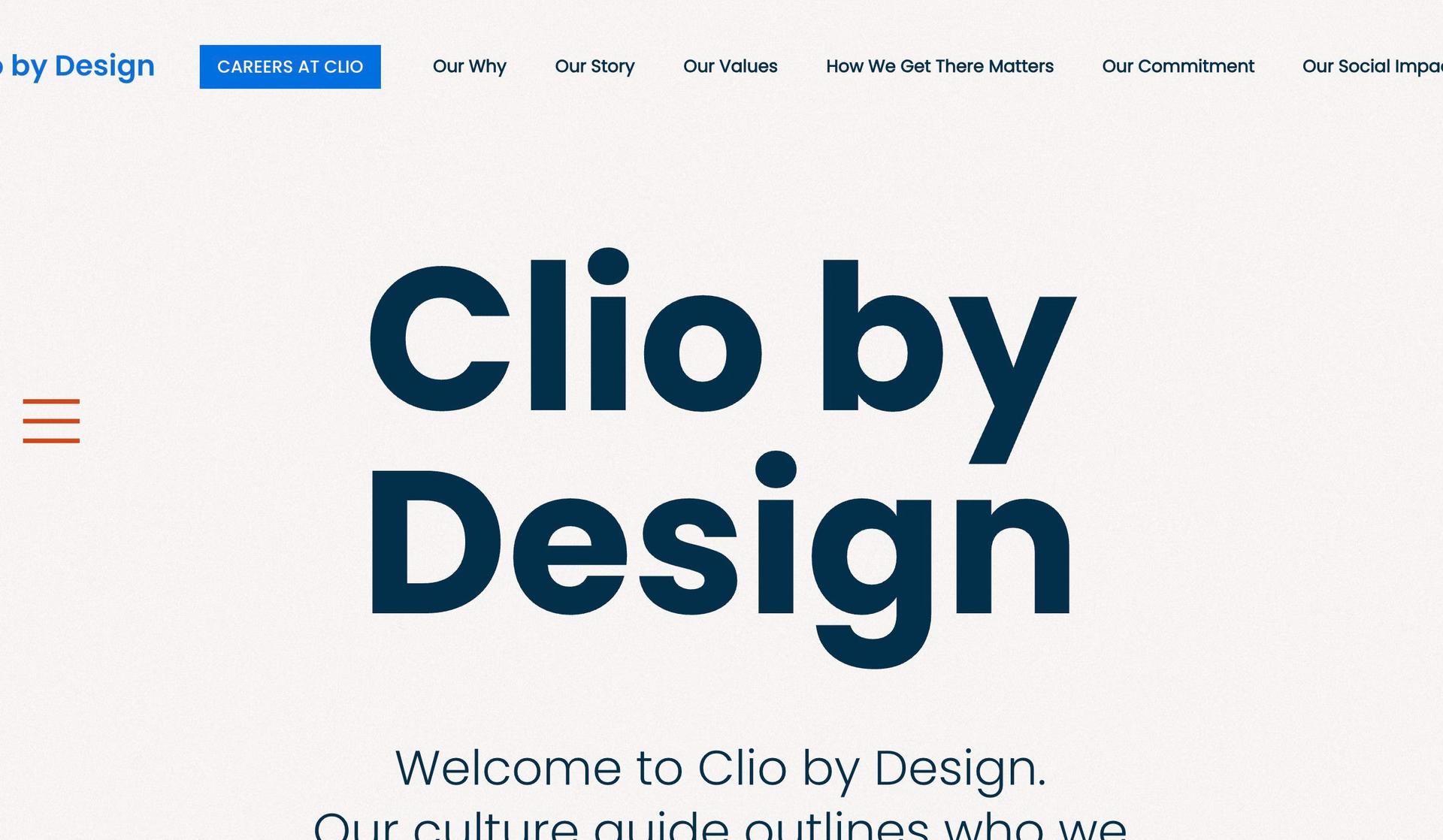 Culture Clio-wix landing page examples