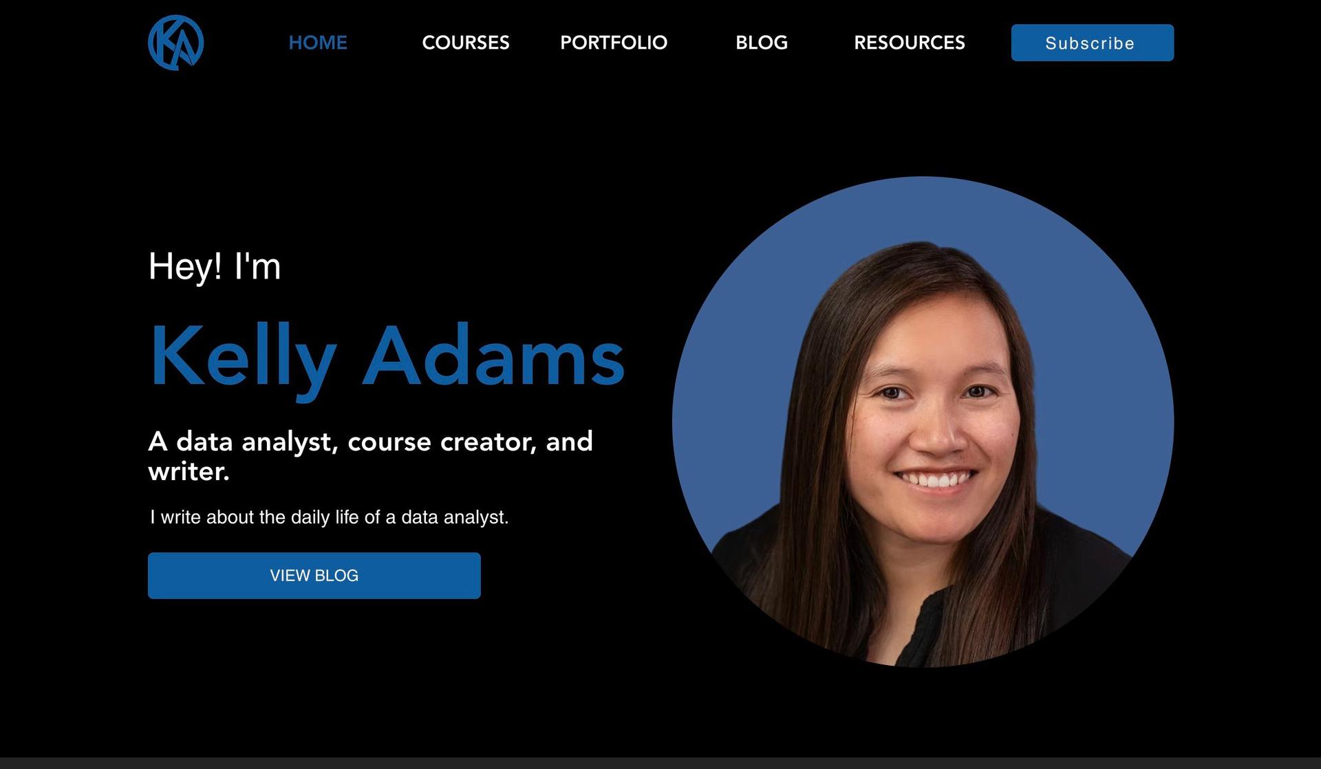Kelly J Adams-data analytics portfolio examples