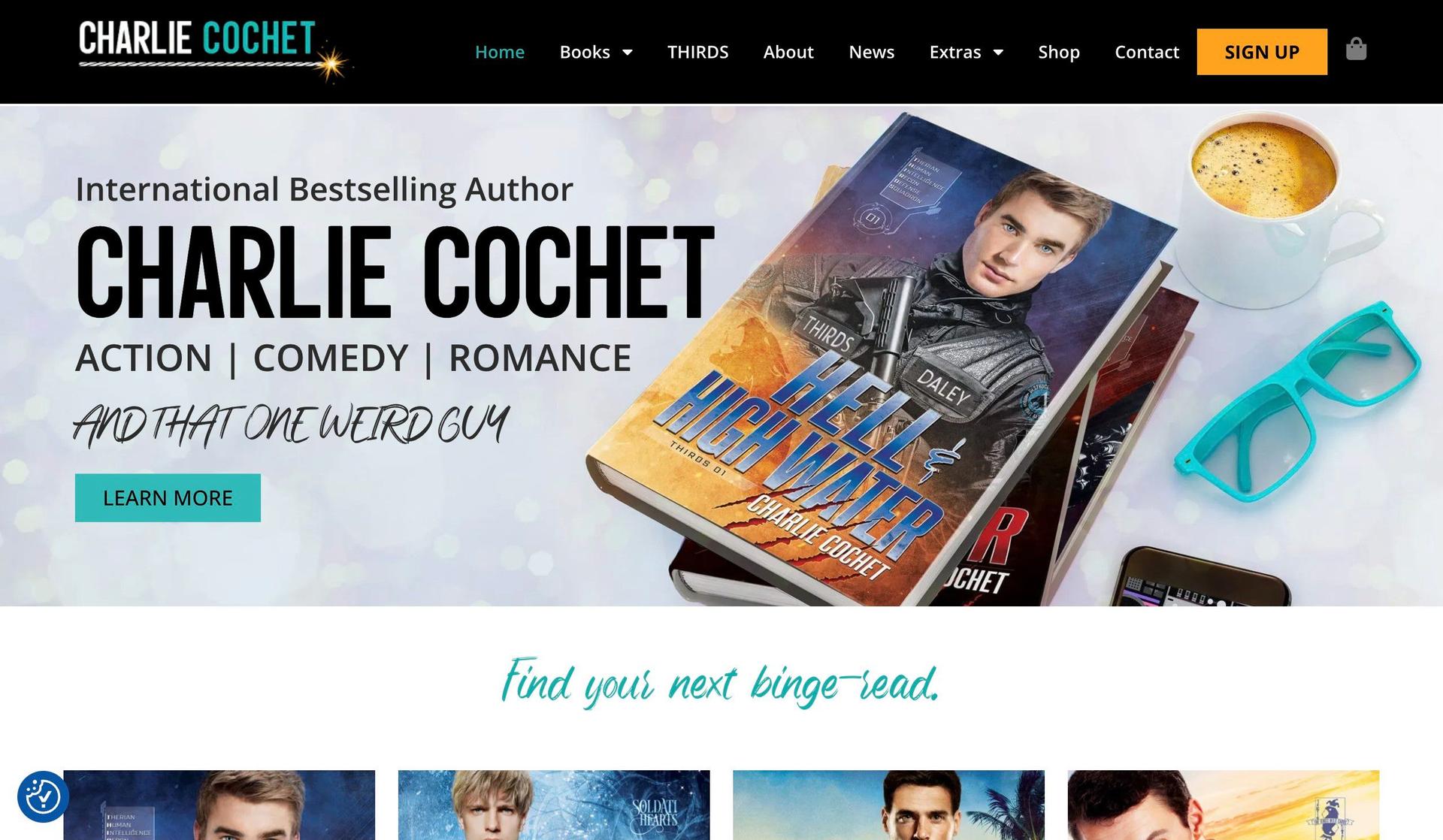 Charlie Cochet-book website examples