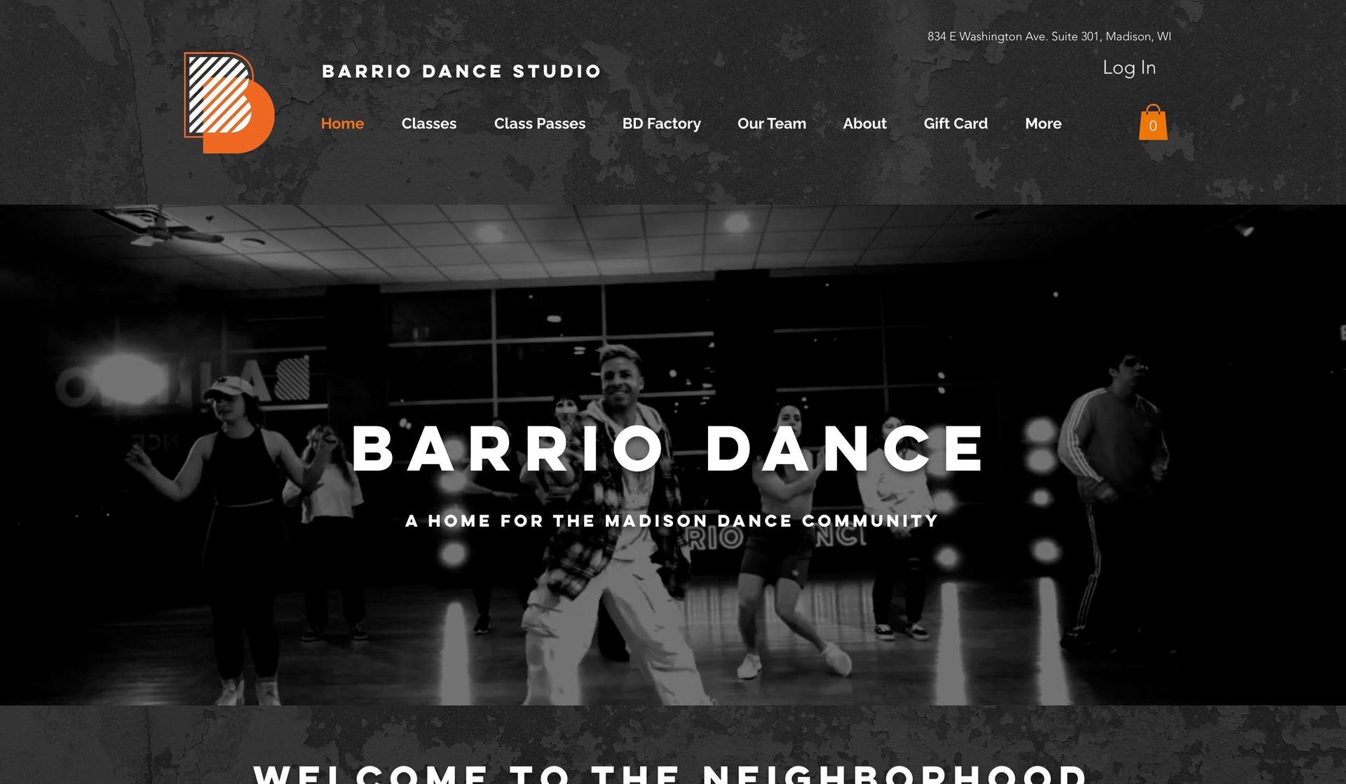 Barrio Dance-dance studio website design