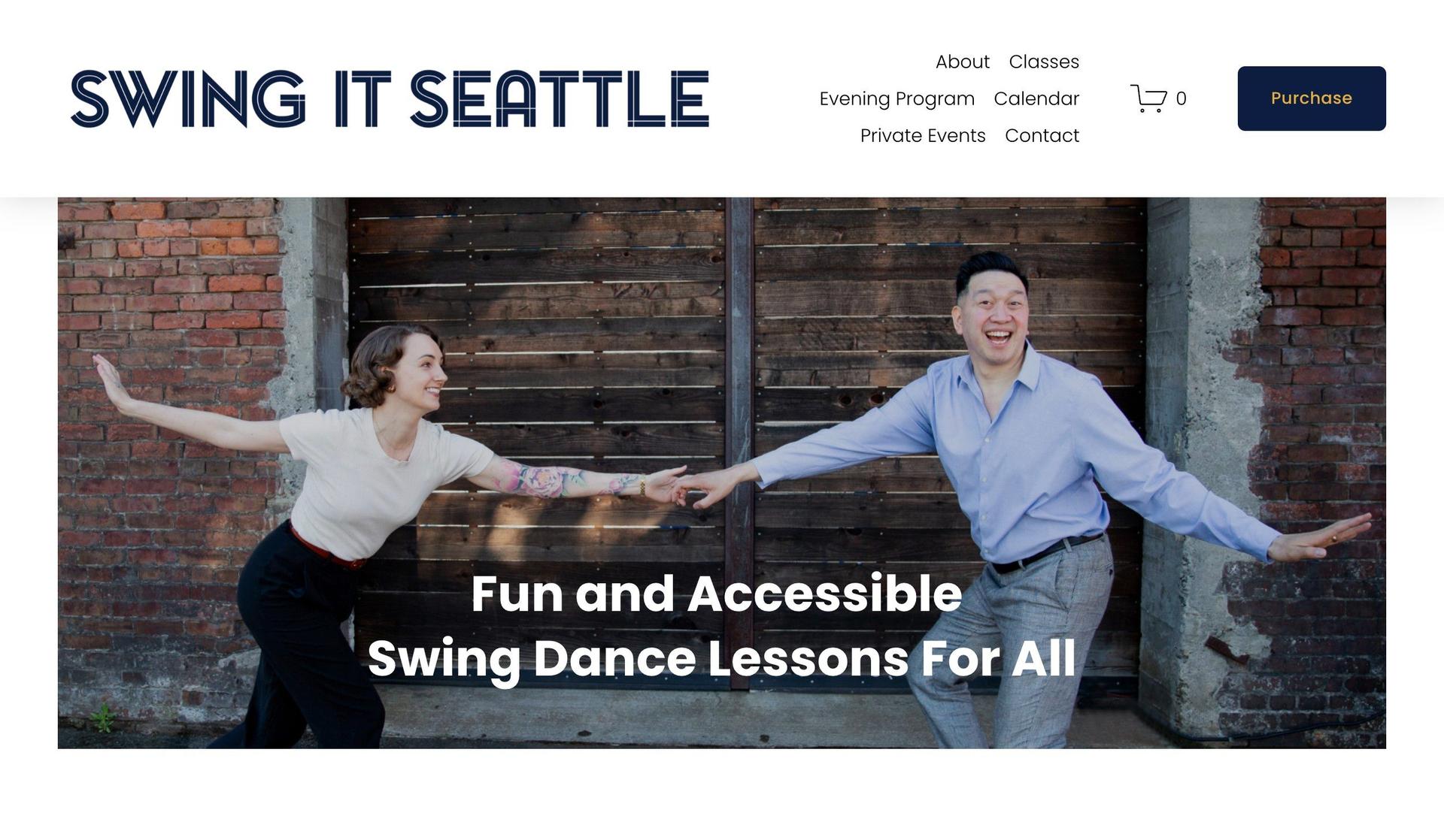 Swing It Seattle-dance studio website design