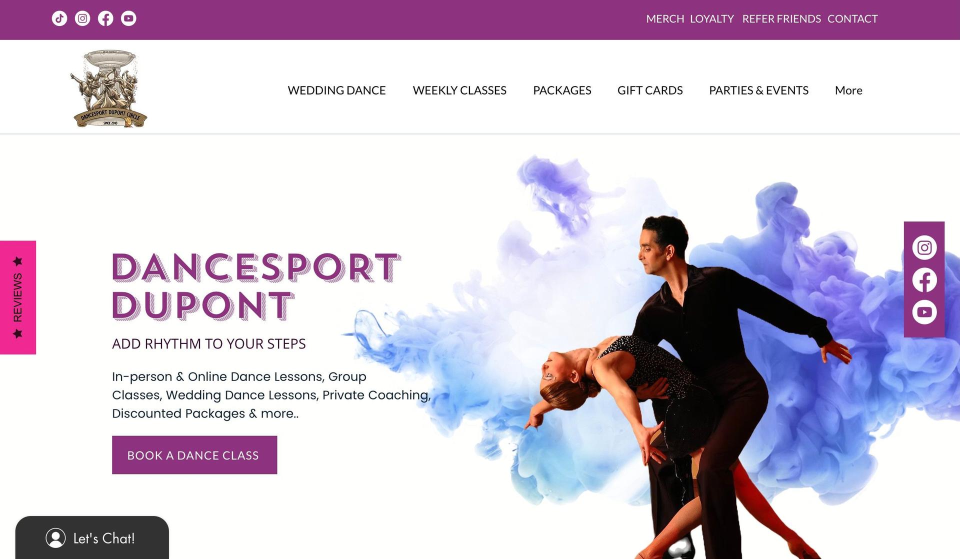 DanceSport DuPont-dance studio website design