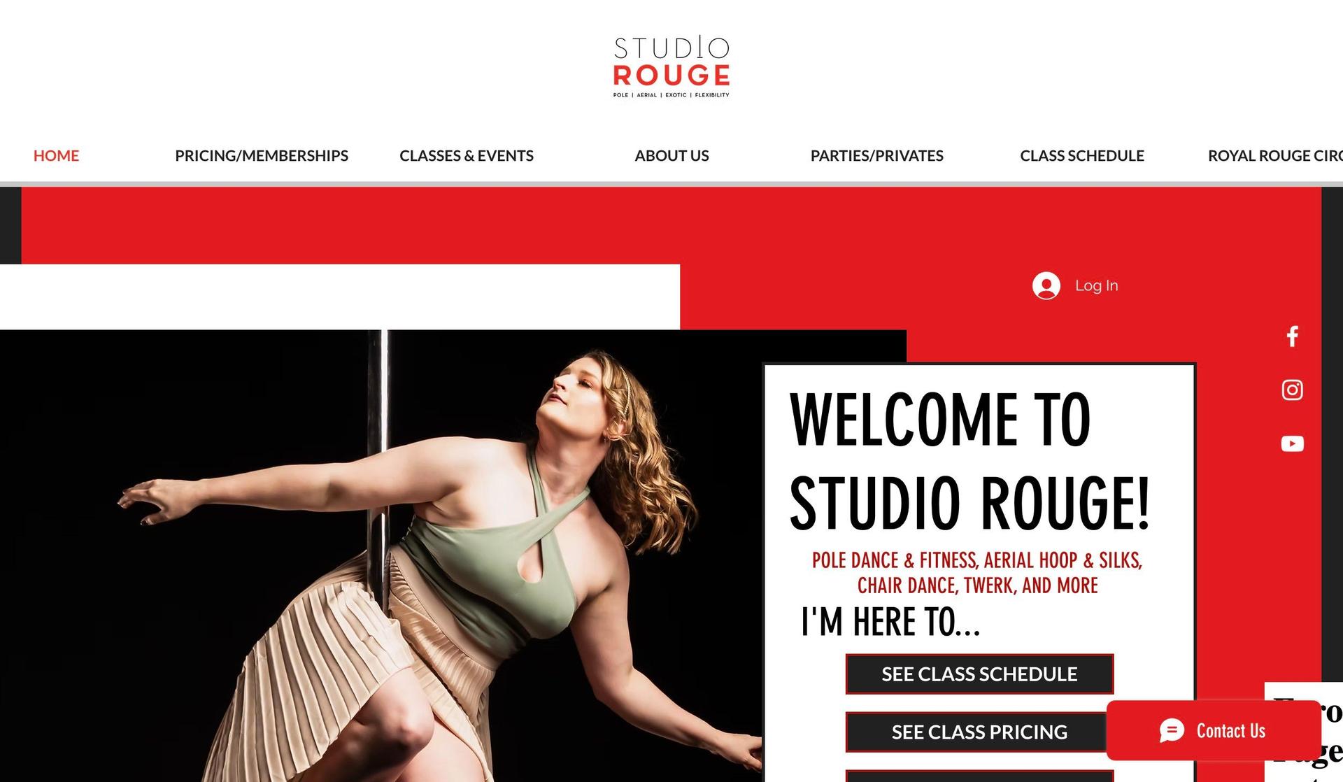 Studio Rouge Columbus-dance studio website design