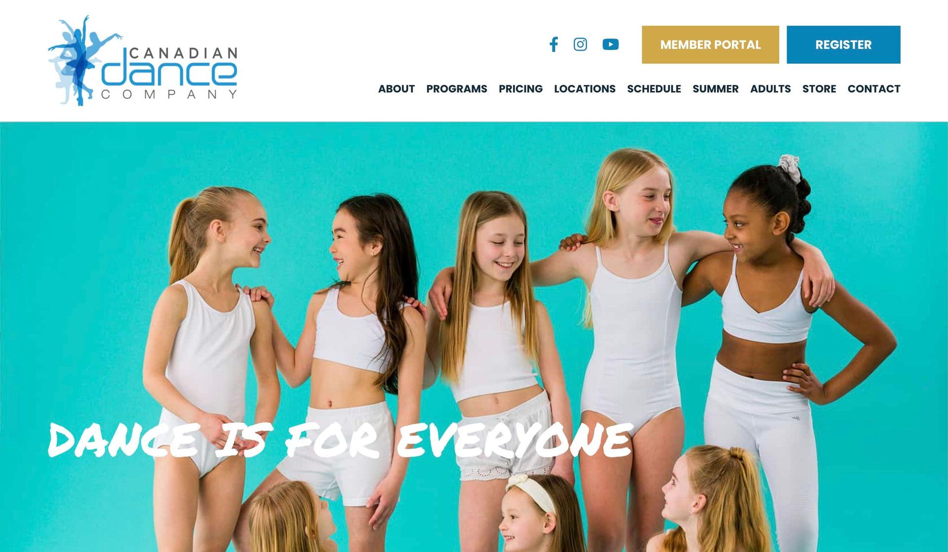 Canadian Dance Company-dance studio website design