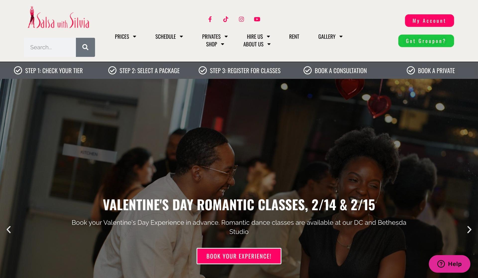 Salsa with Silvia-dance studio website design