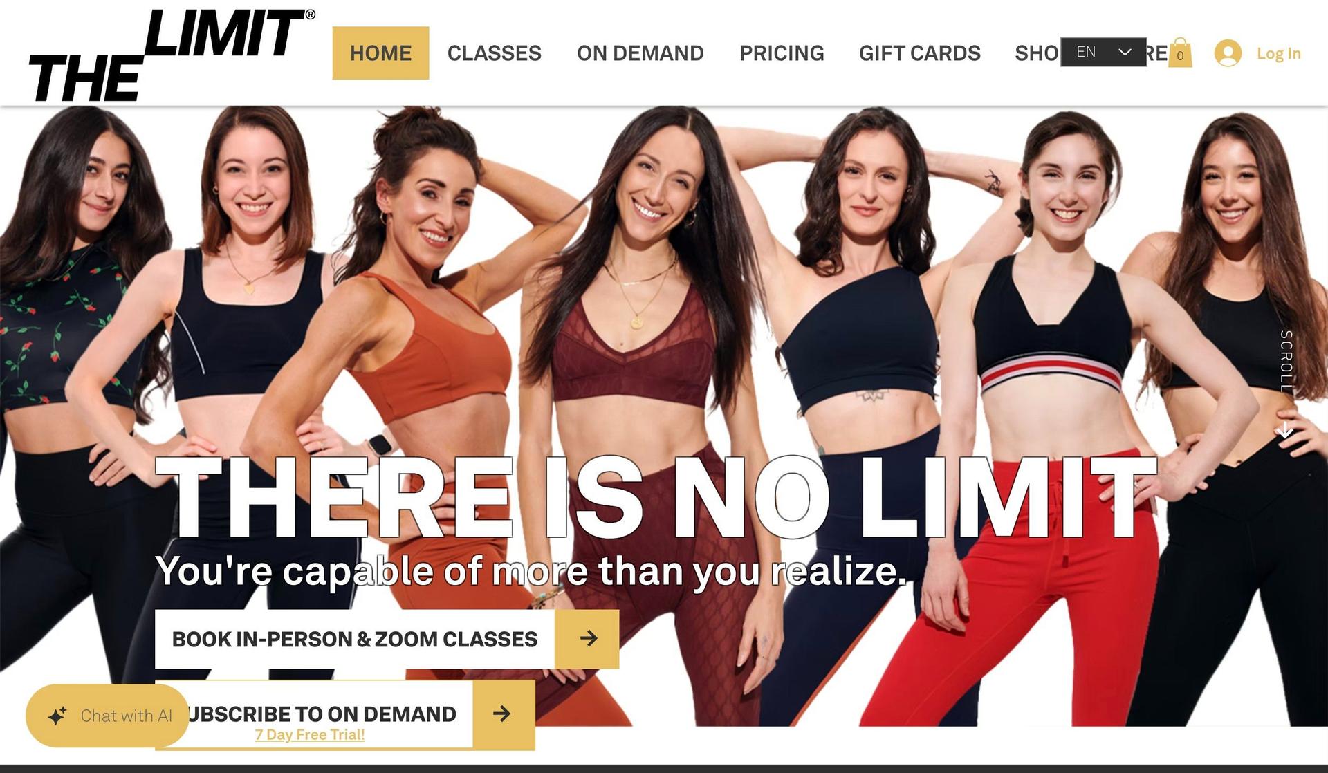 The Limit Fit-dance studio website design