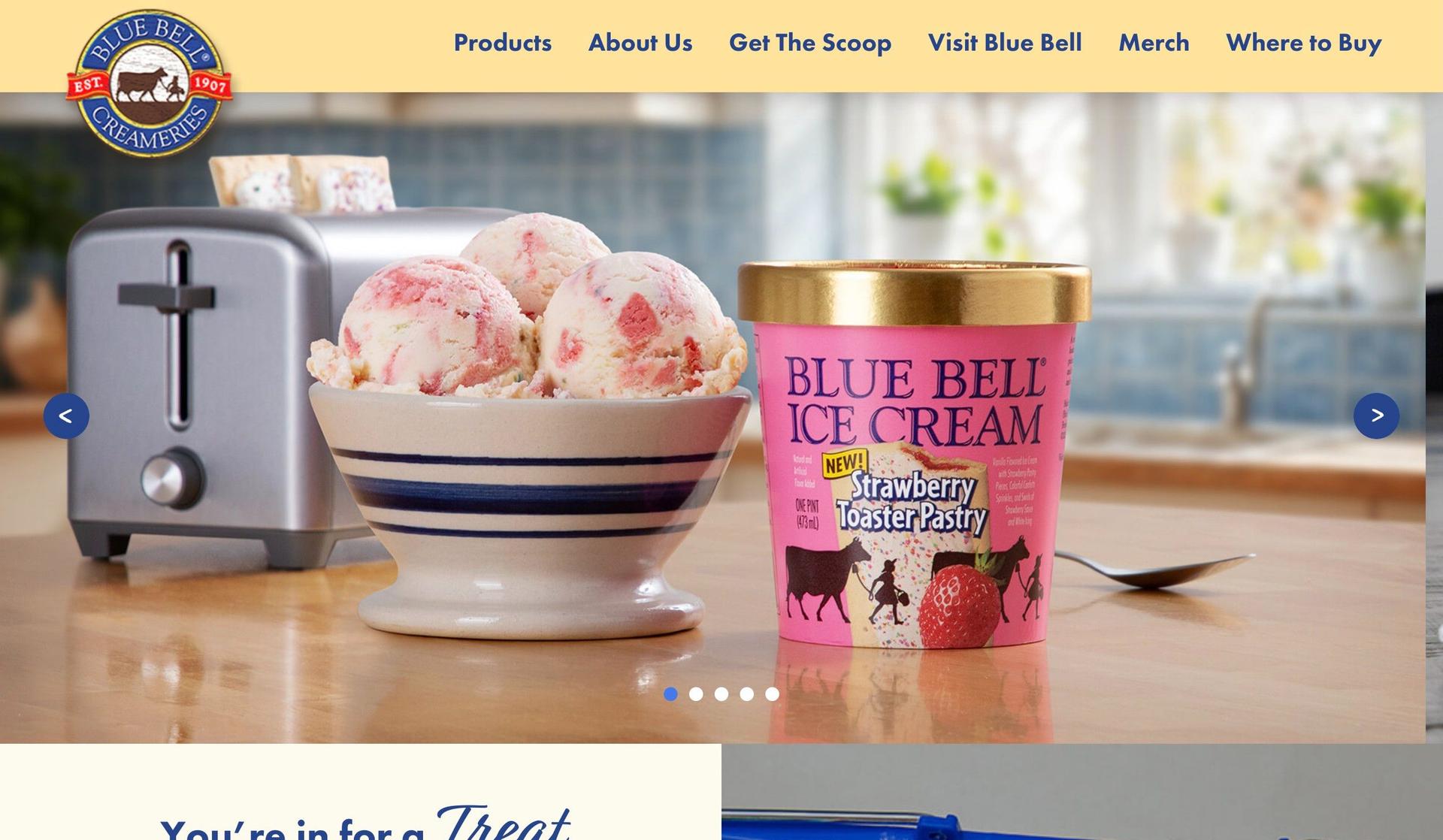 Blue Bell-ice cream websites
