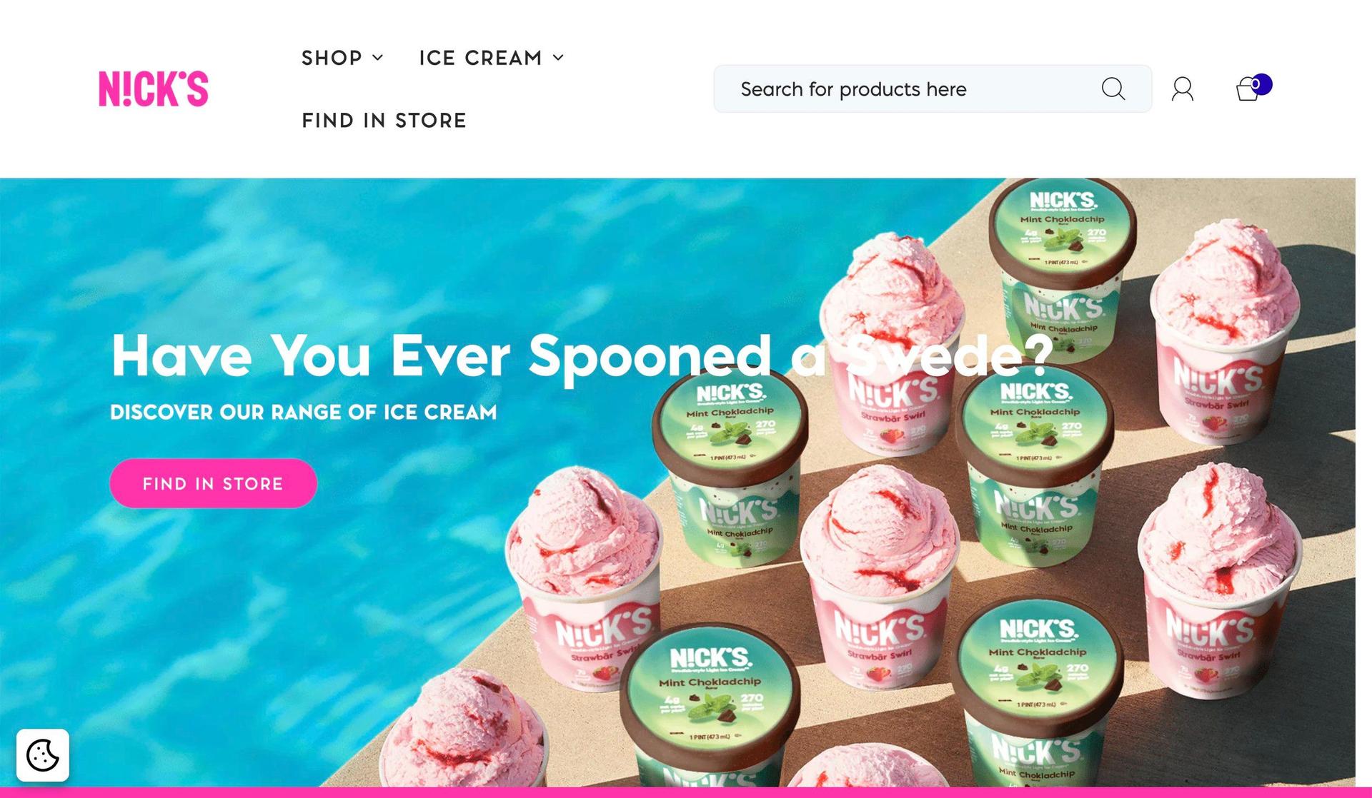 Nick's-ice cream websites