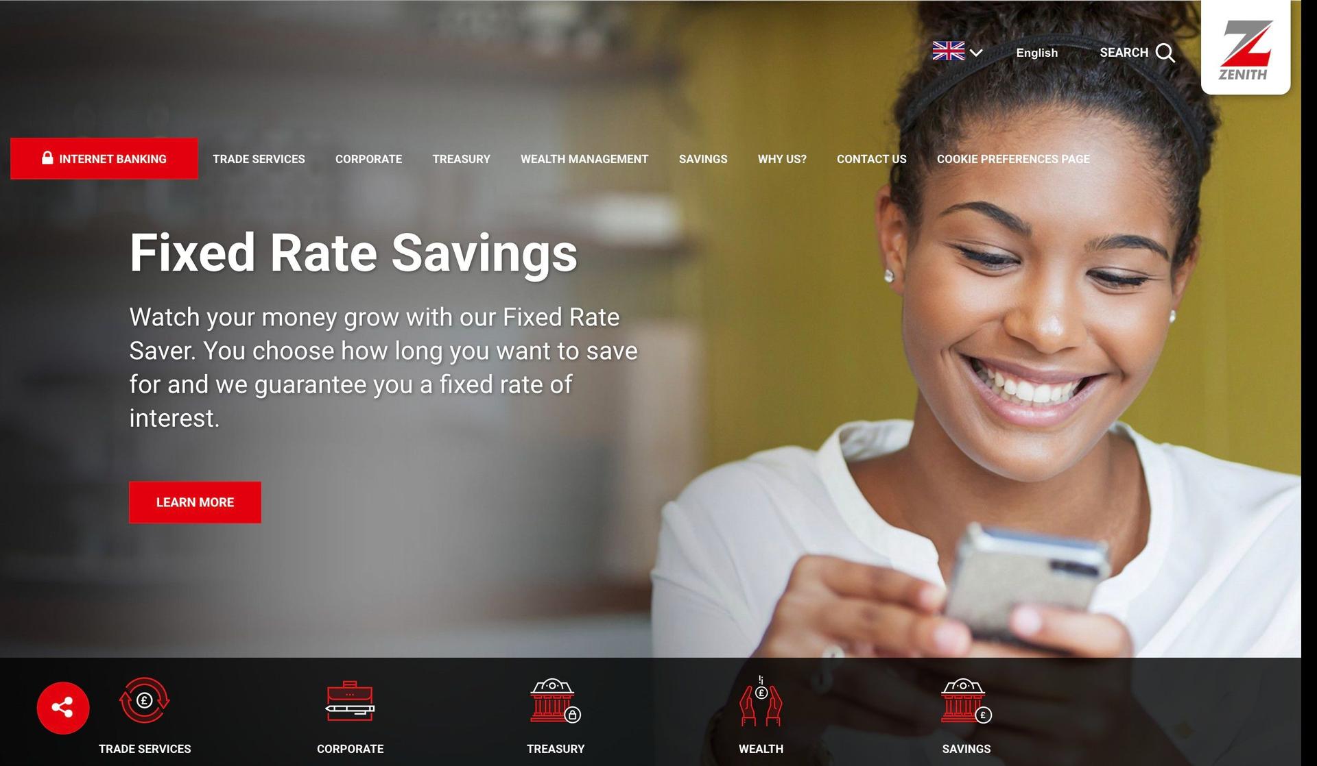 Zenith Bank-bank website design
