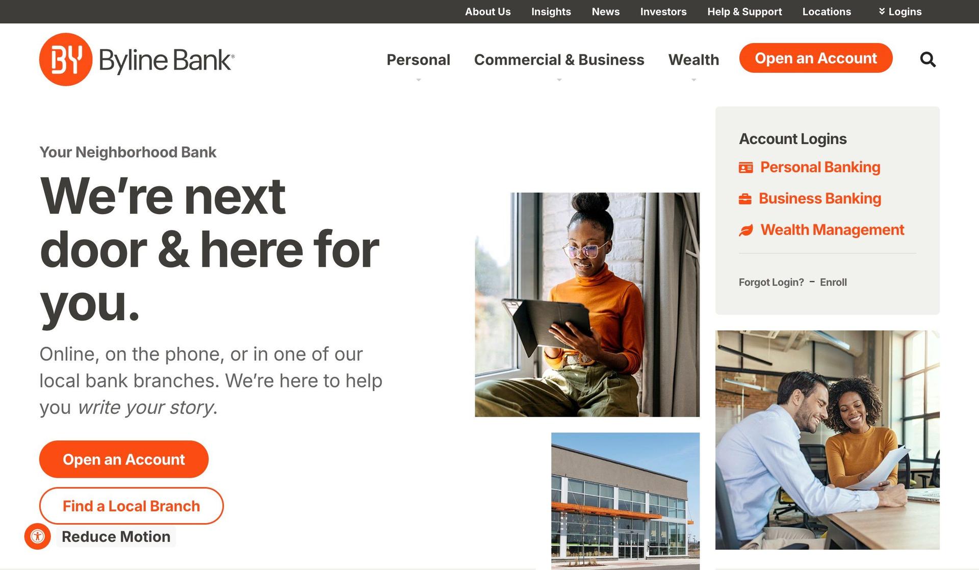 Byline Bank-bank website design