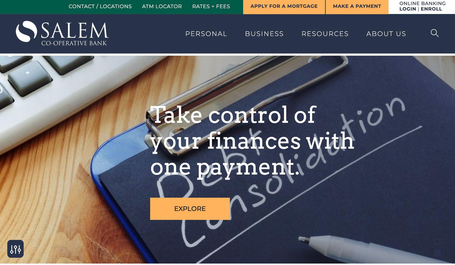 Salem Co-op-bank website design