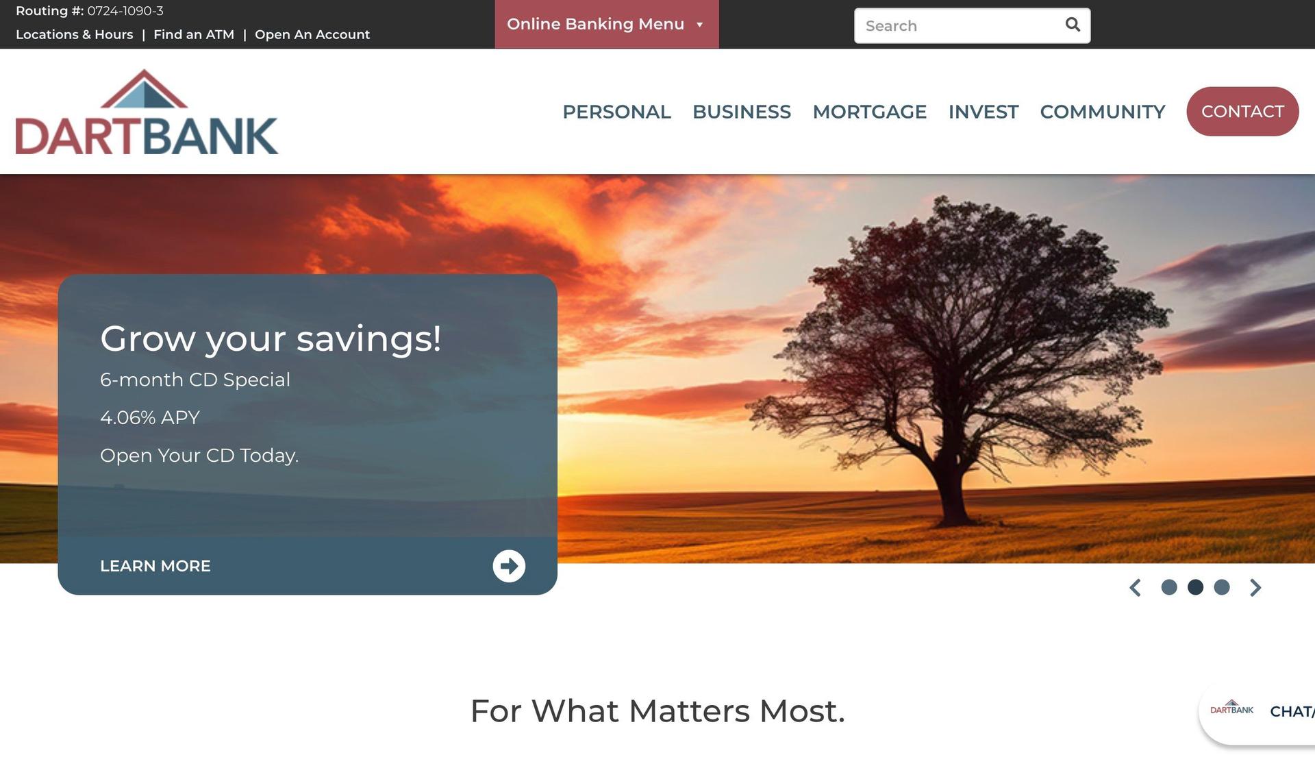 Dart Bank-bank website design