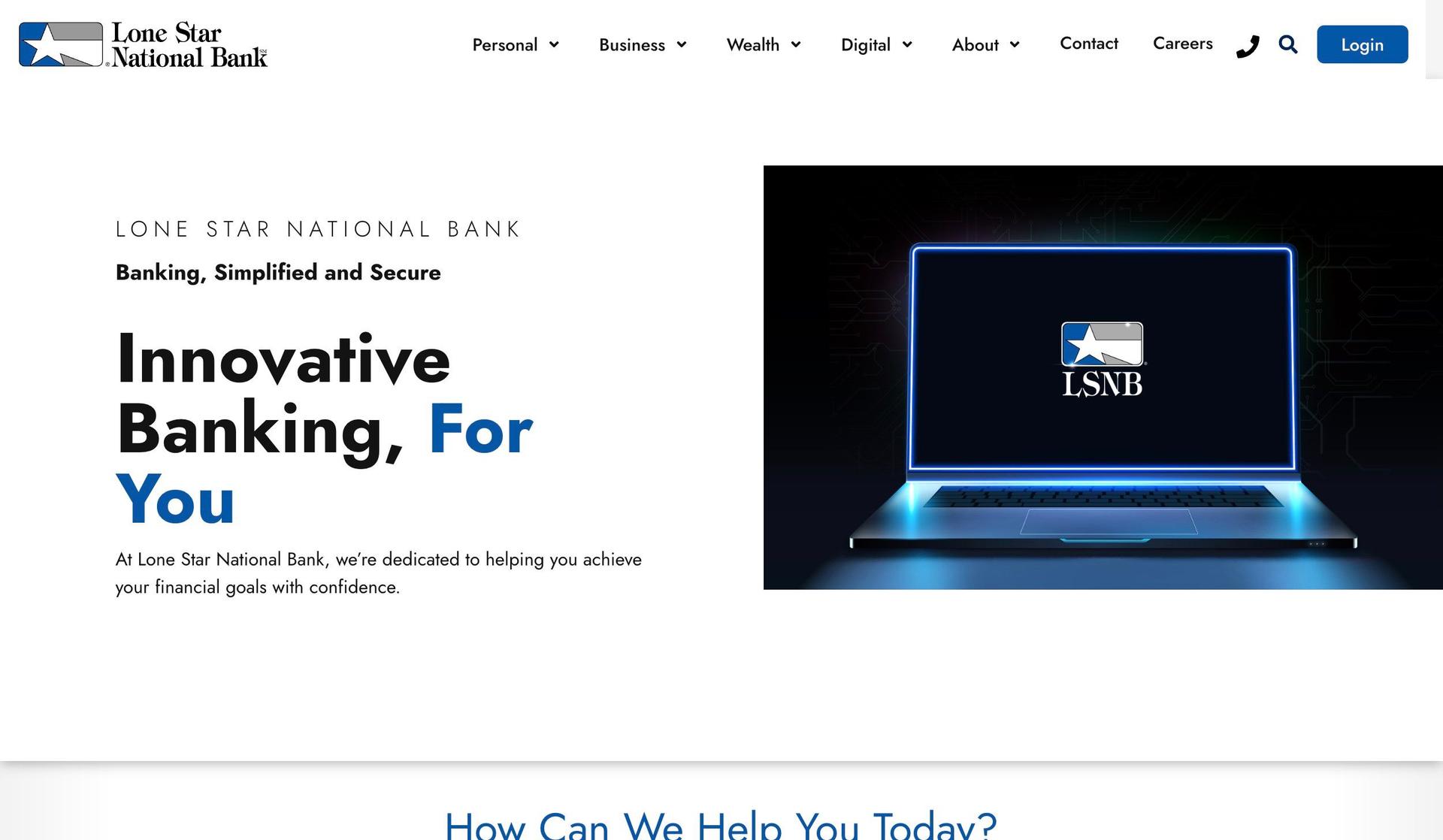 Lone Star National Bank-bank website design